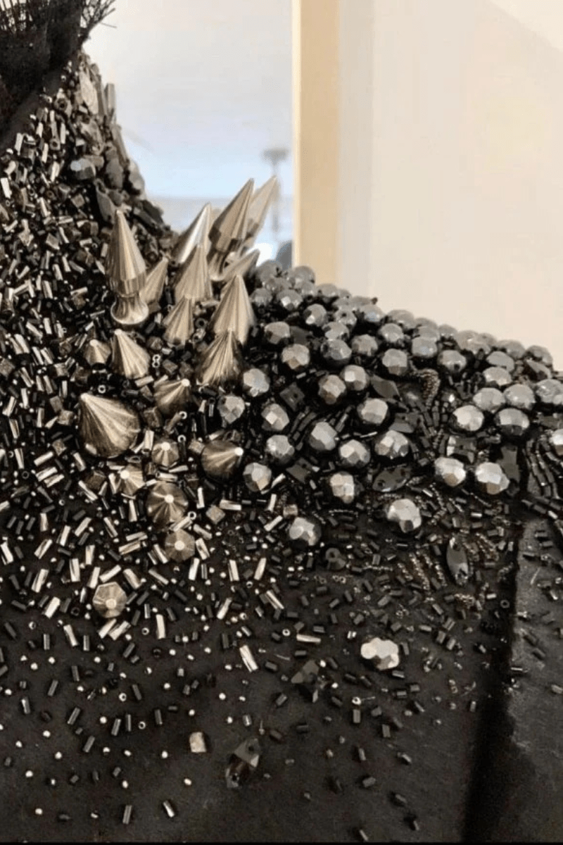 Metallic embellishments on a jacket