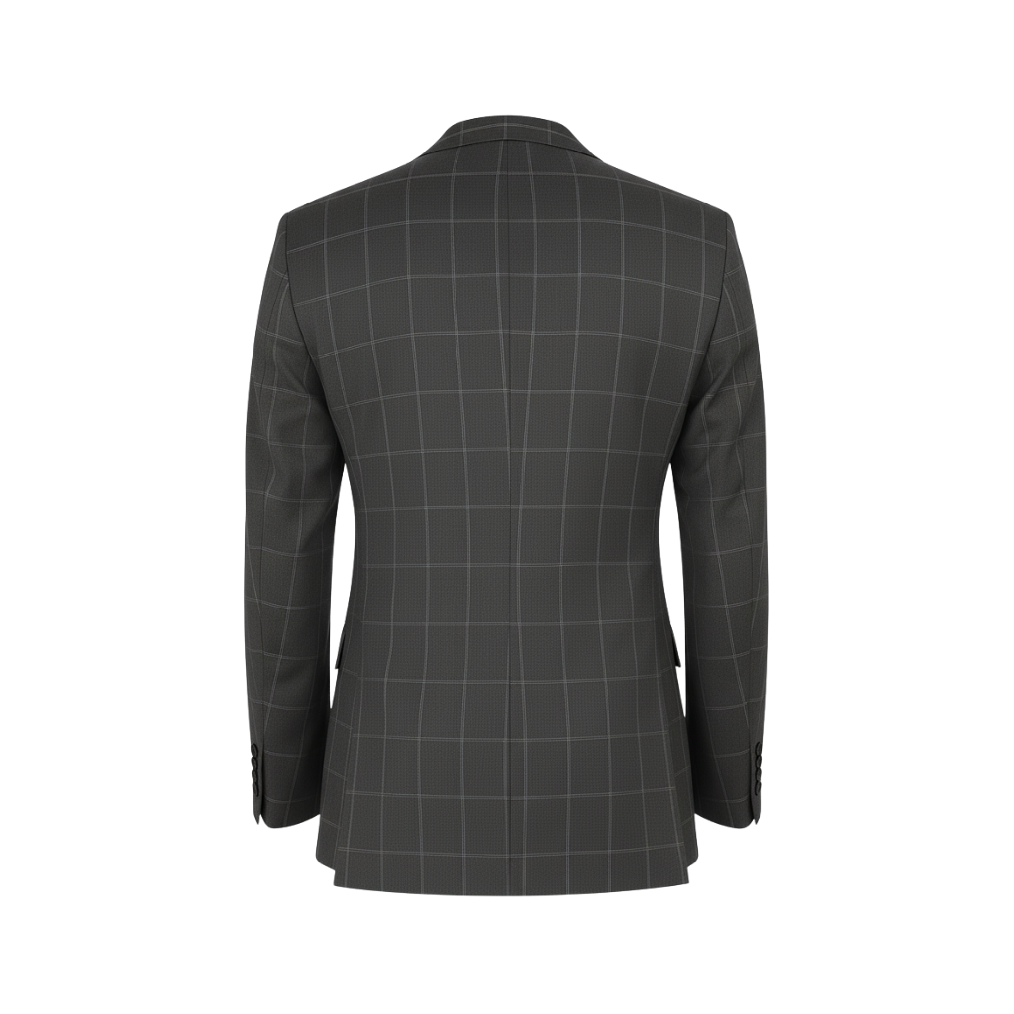 Grey & Blue Plaid Jacket with Skull Lining