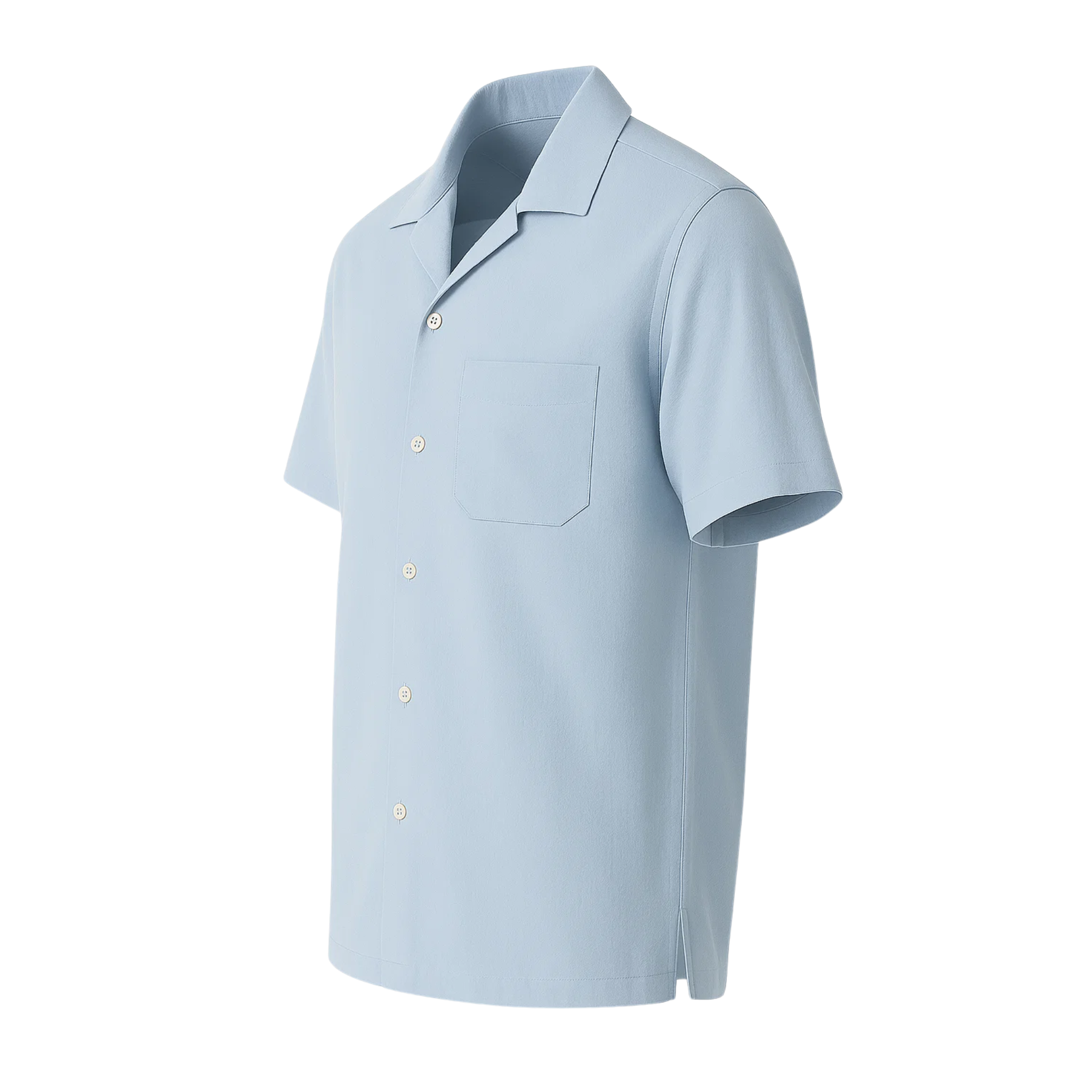 Men's Loro Piana Polo Grounds Blue Seersucker Camp Shirt