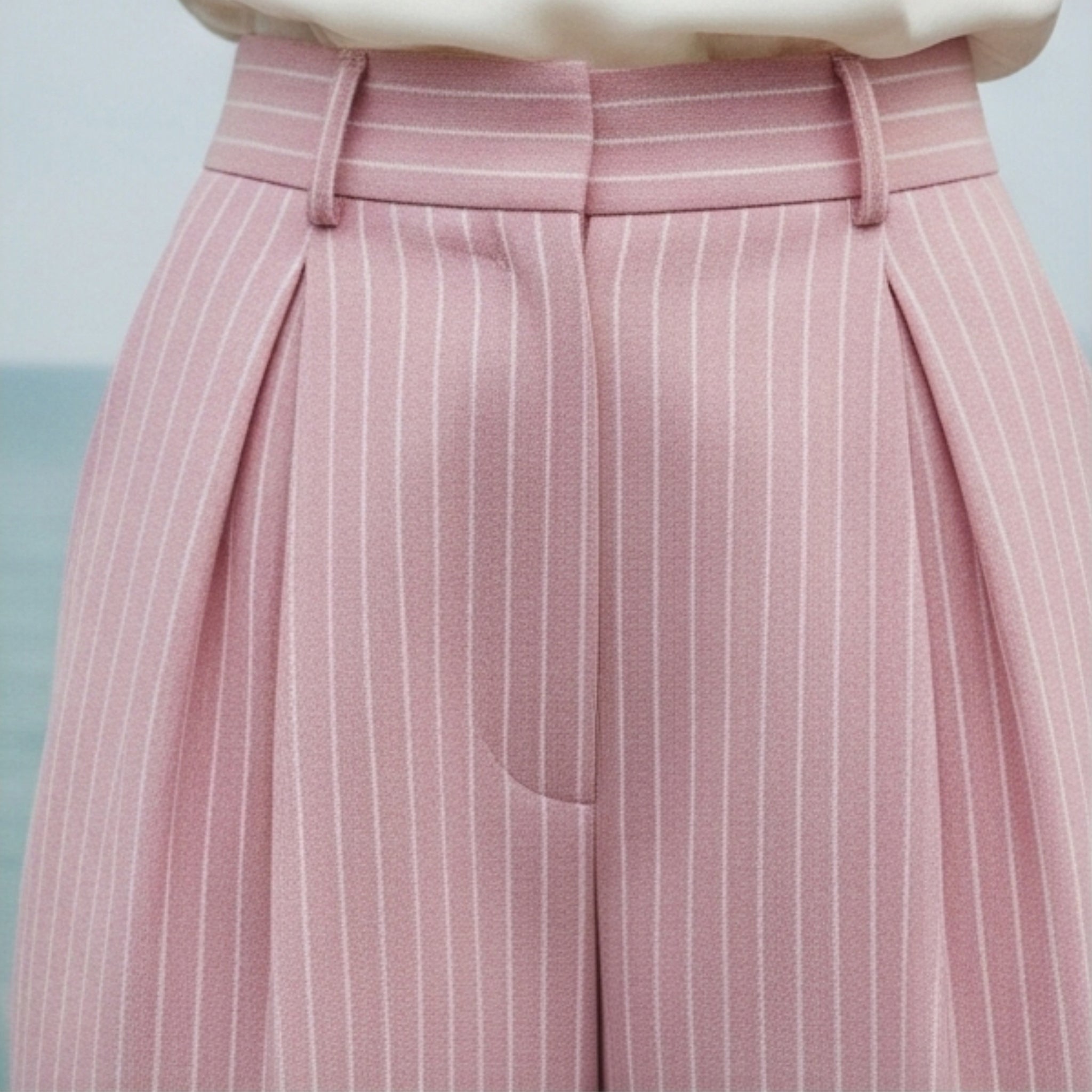Baby Pink Wide-Leg Trousers