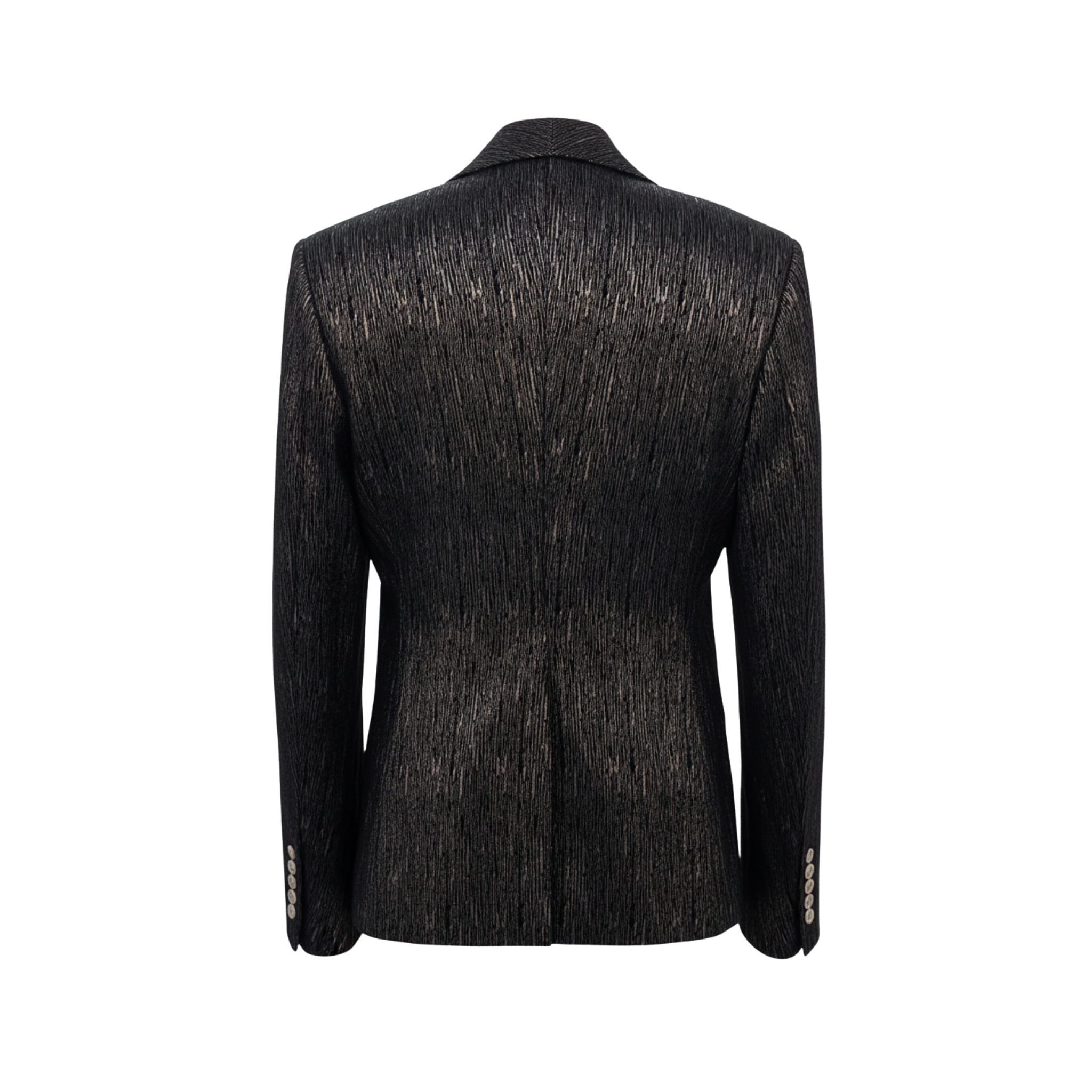 Textured Metallic Single-Button Blazer