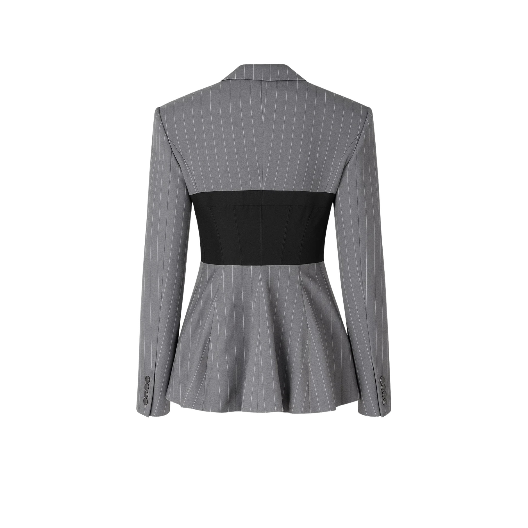 Pinstripe Asymmetric Corset Blazer
