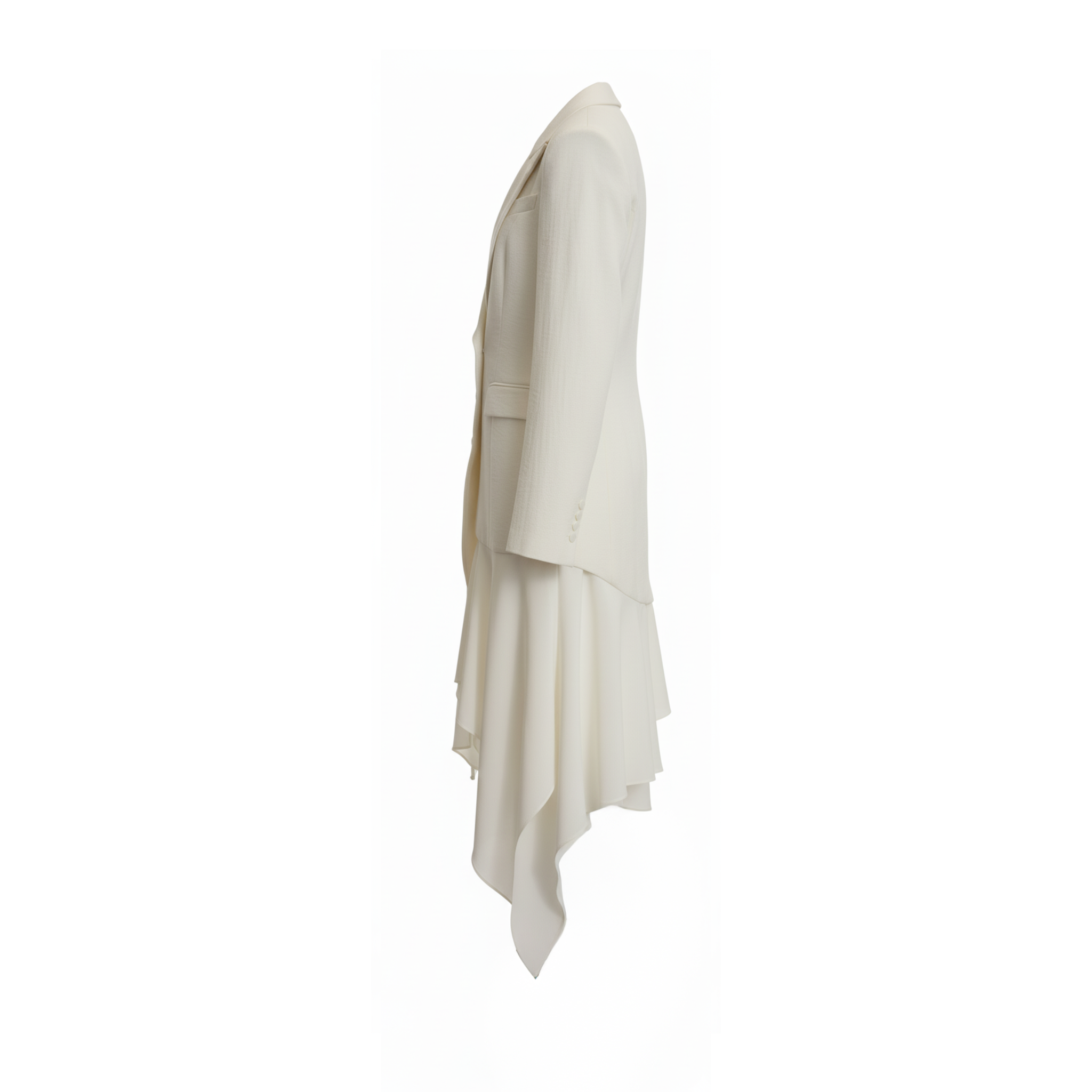 Ivory Wool Wrap Coat | Maxi Length