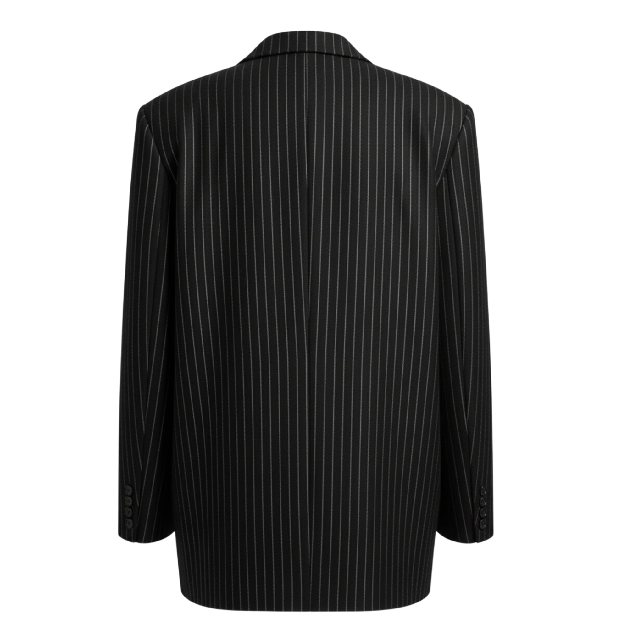 Black Pinstripe Oversized Blazer