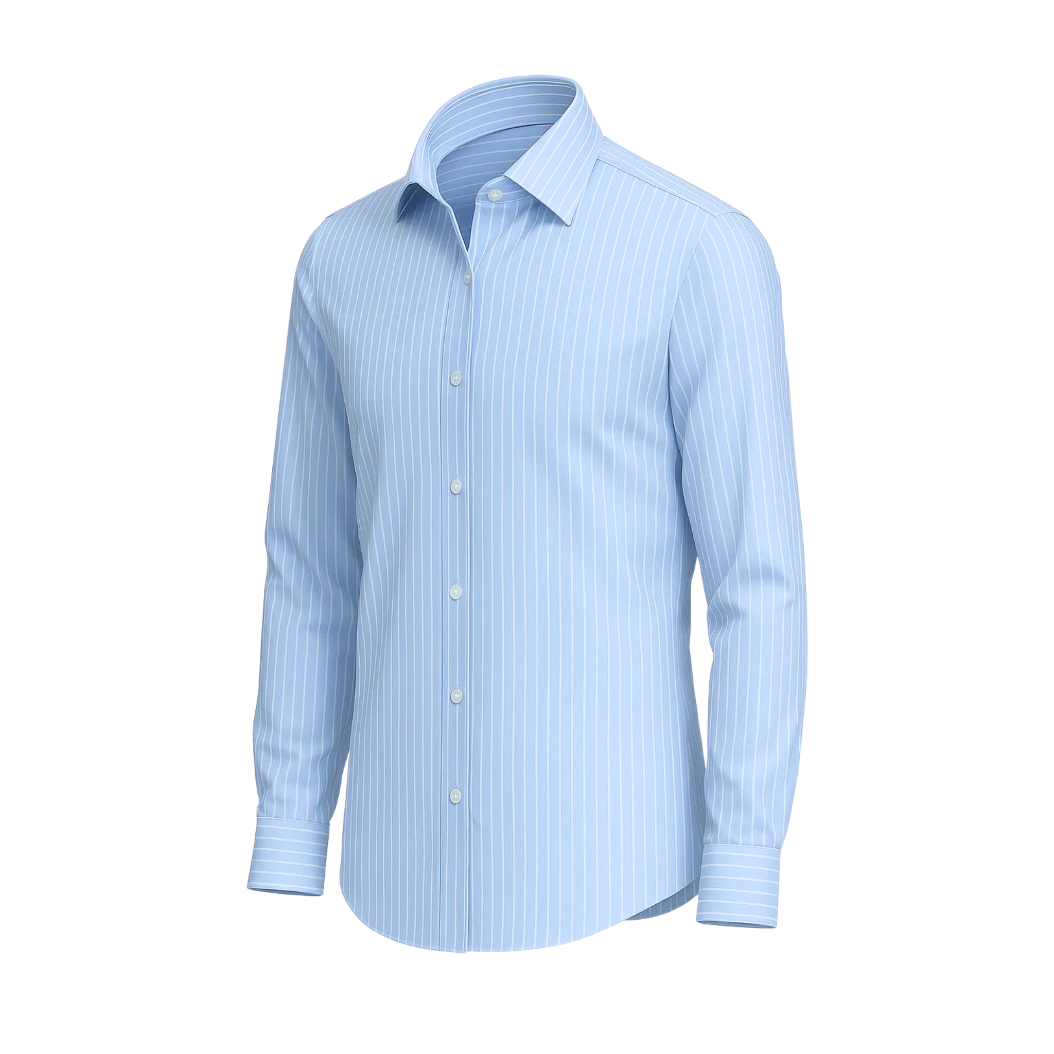 Men's Blue Striped Dress Shirt