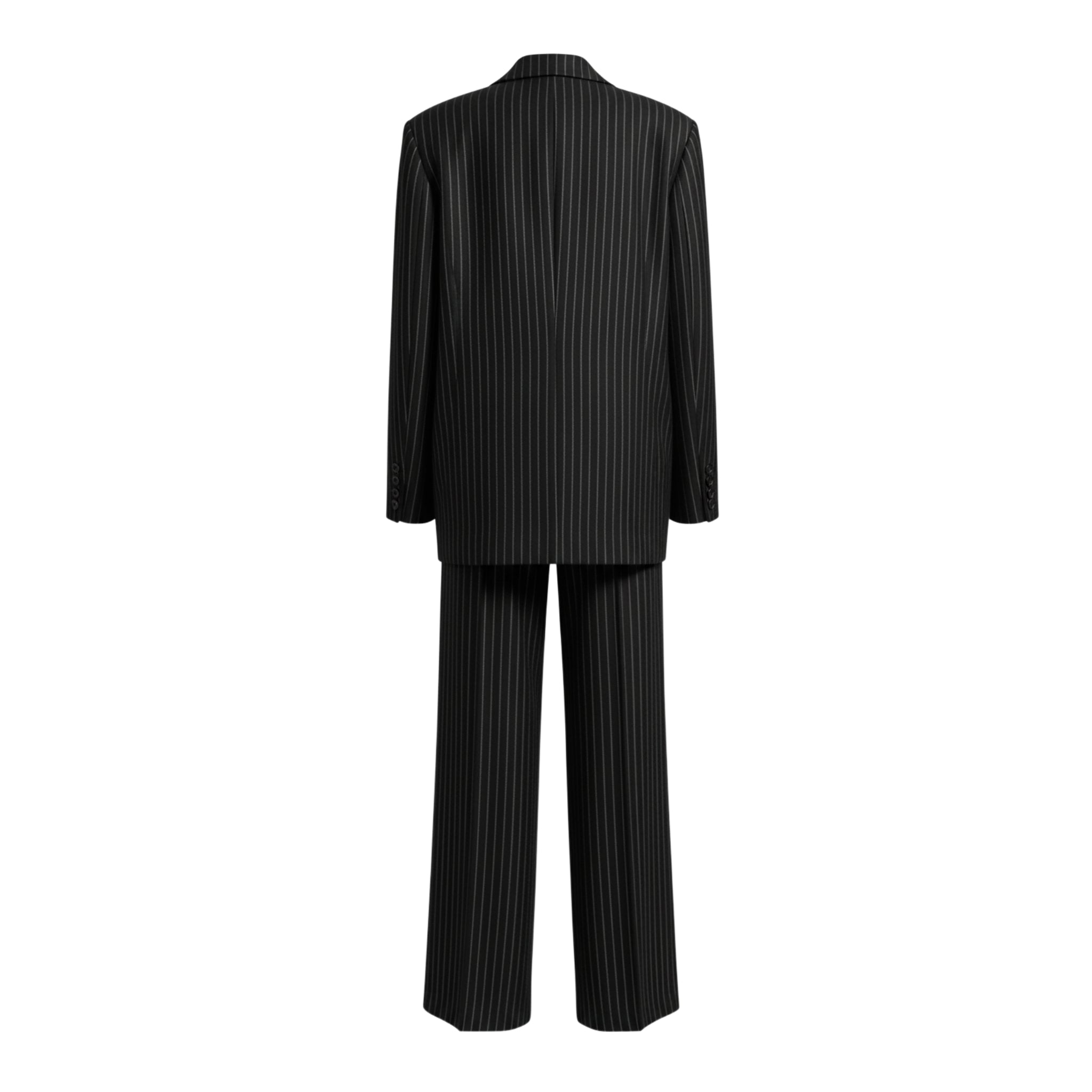Black Pinstripe Oversized Suit Set