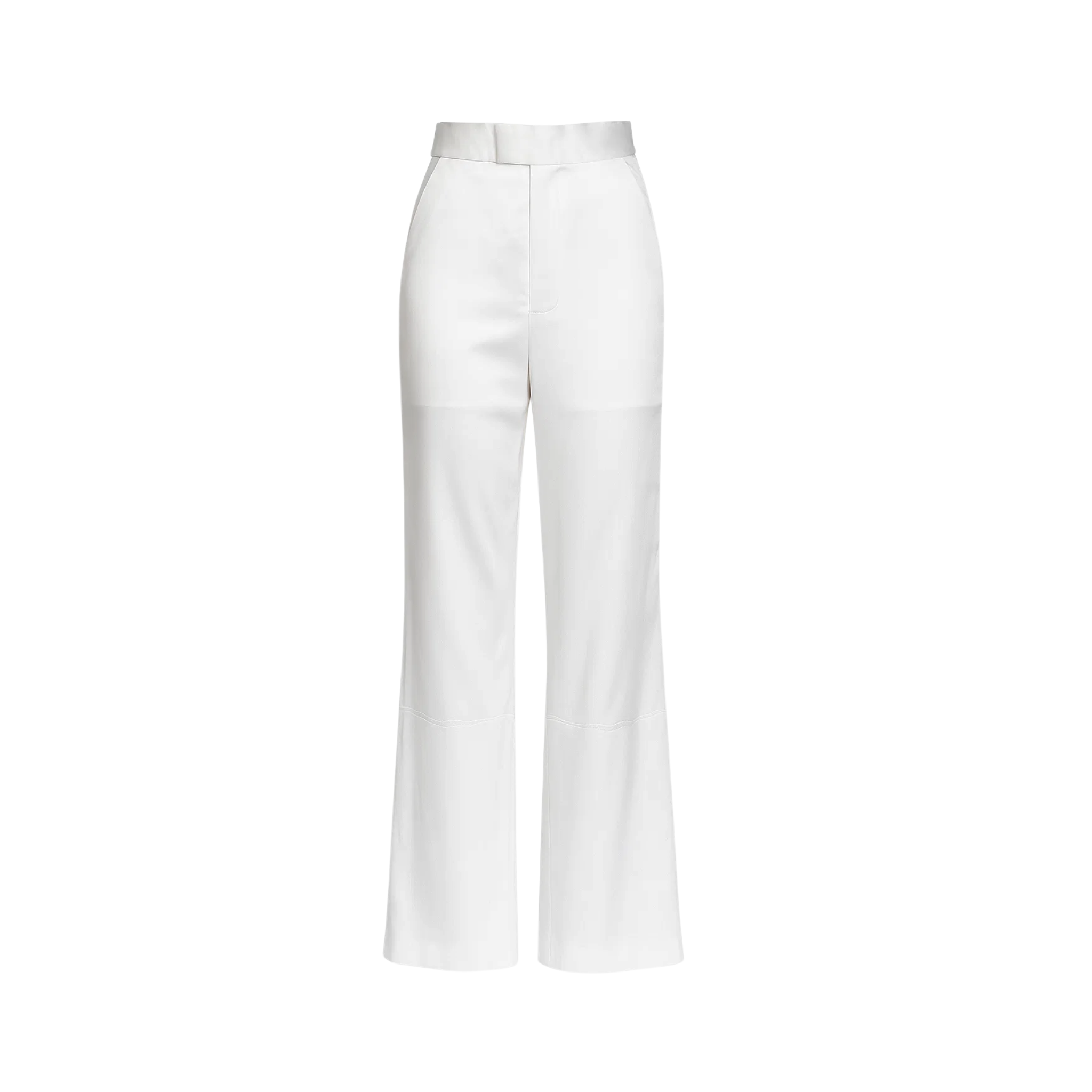 White Wide-Leg Tailored Trousers