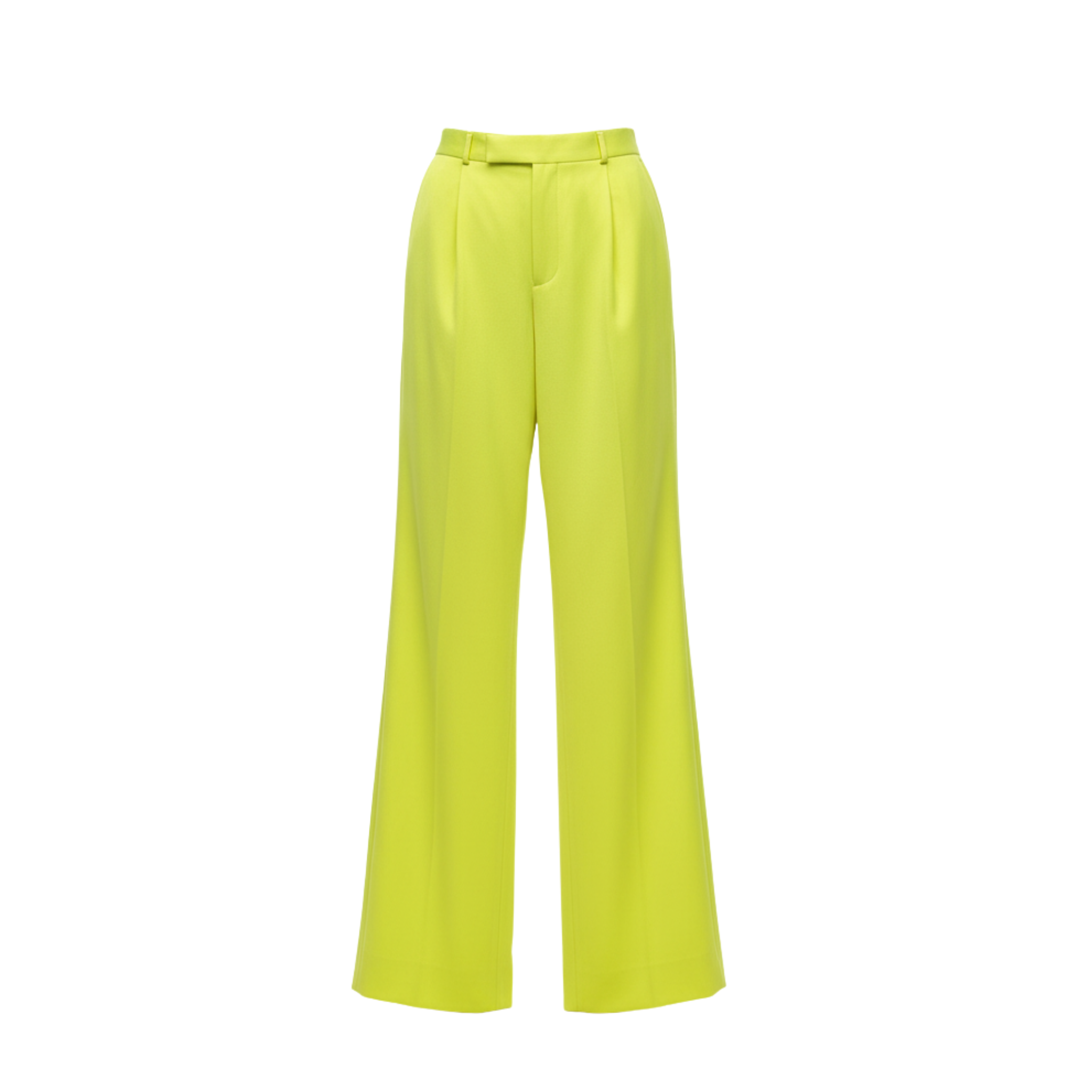 High-Waist Neon Yellow Wide-Leg Trousers