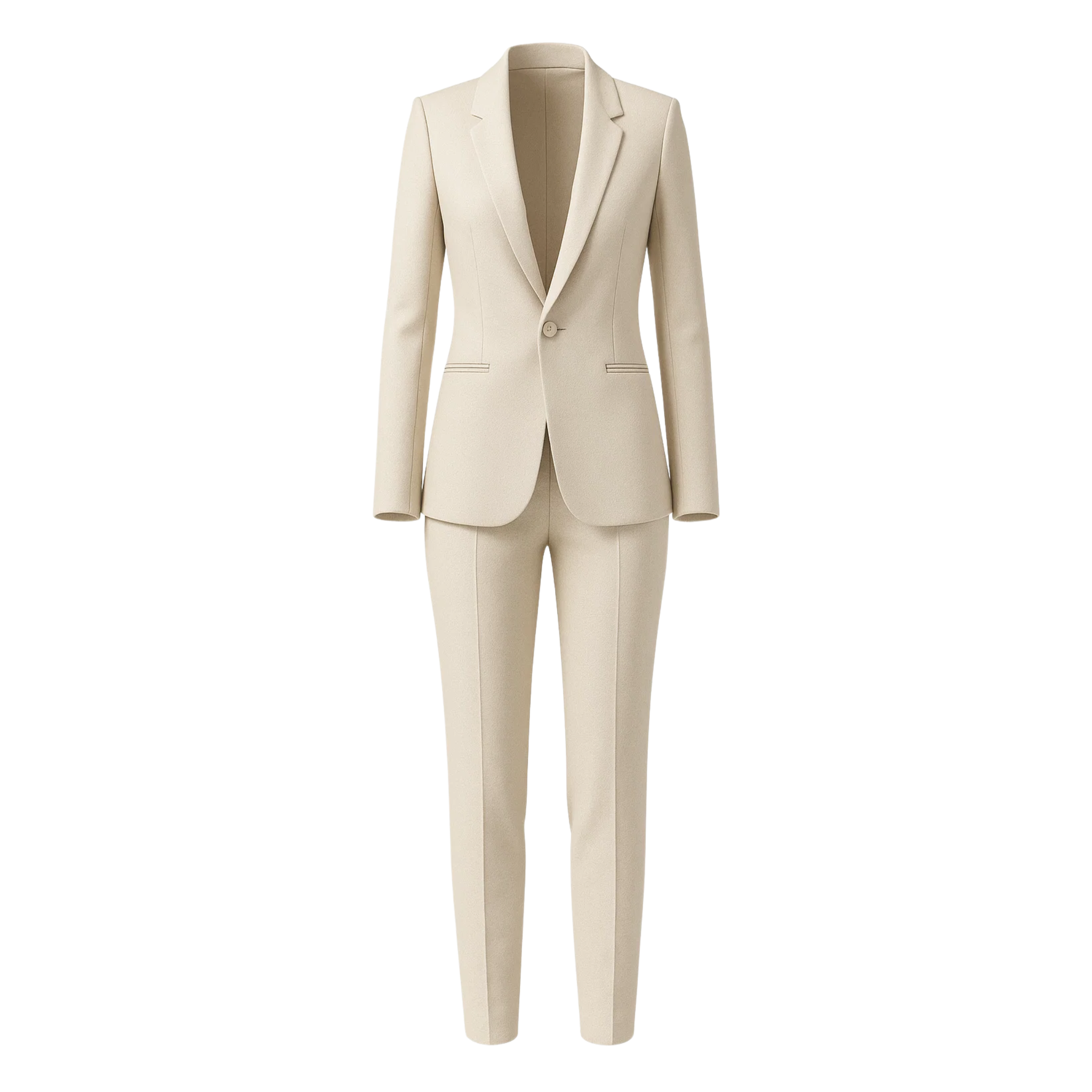 PRE-LOVED | Women's Cream Fitted Wedding Suit