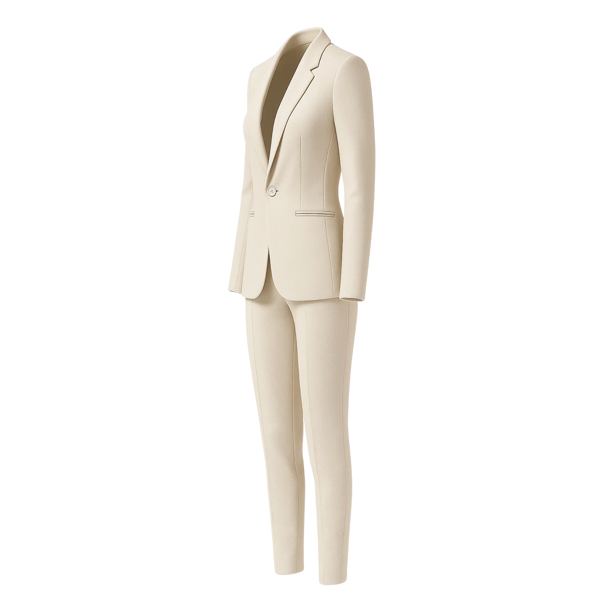 PRE-LOVED | Women's Cream Fitted Wedding Suit