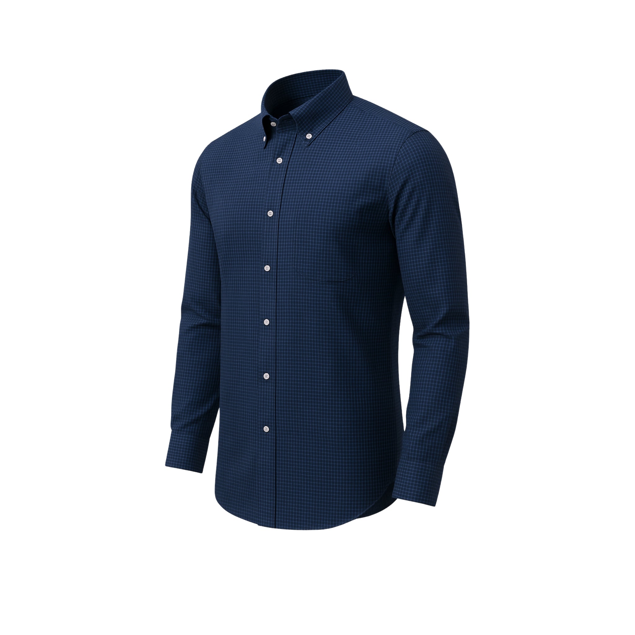 Men’s Navy Check Cotton Shirt