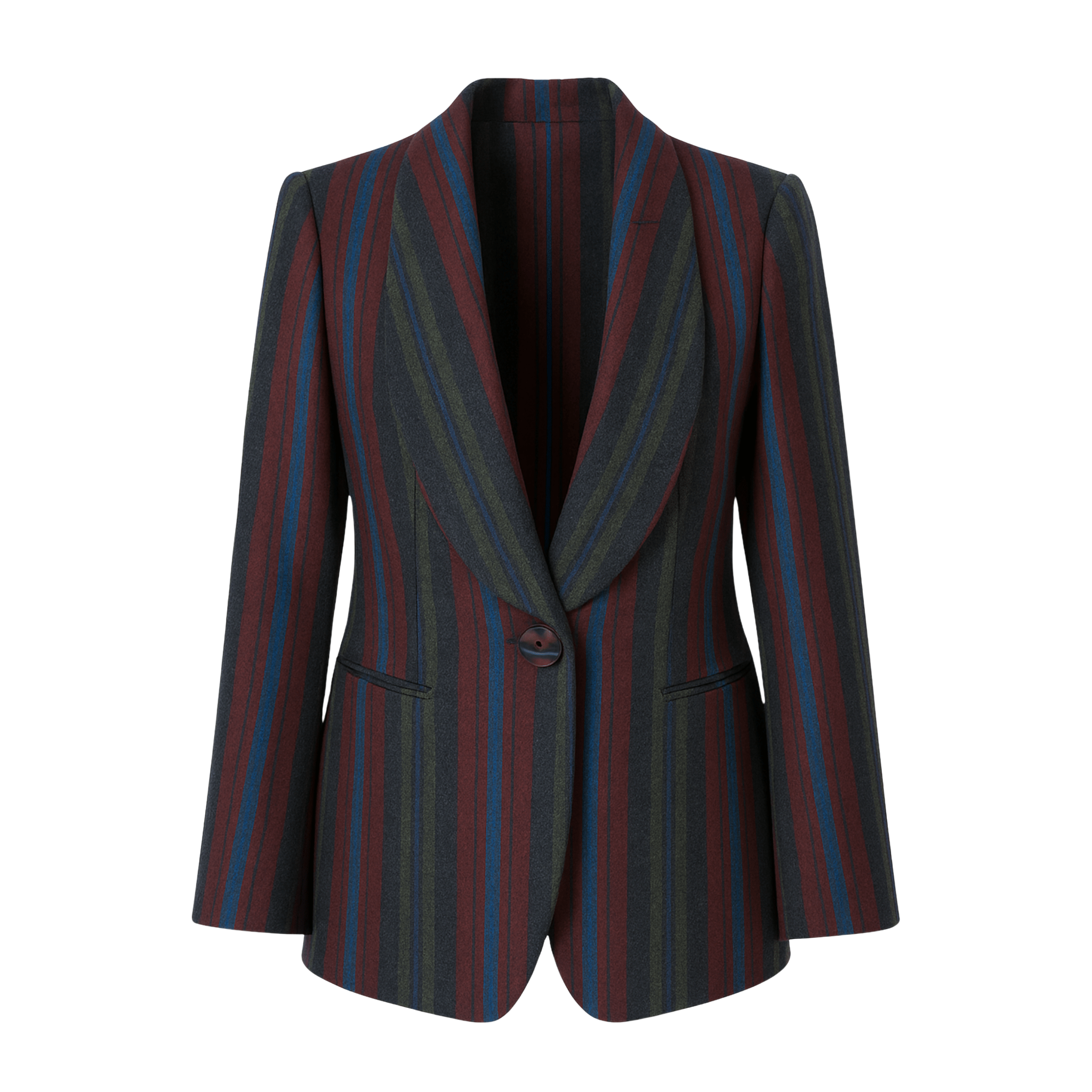 SAMPLE SALE | Multicolor Flannel Striped Sportcoat with Shawl Lapel