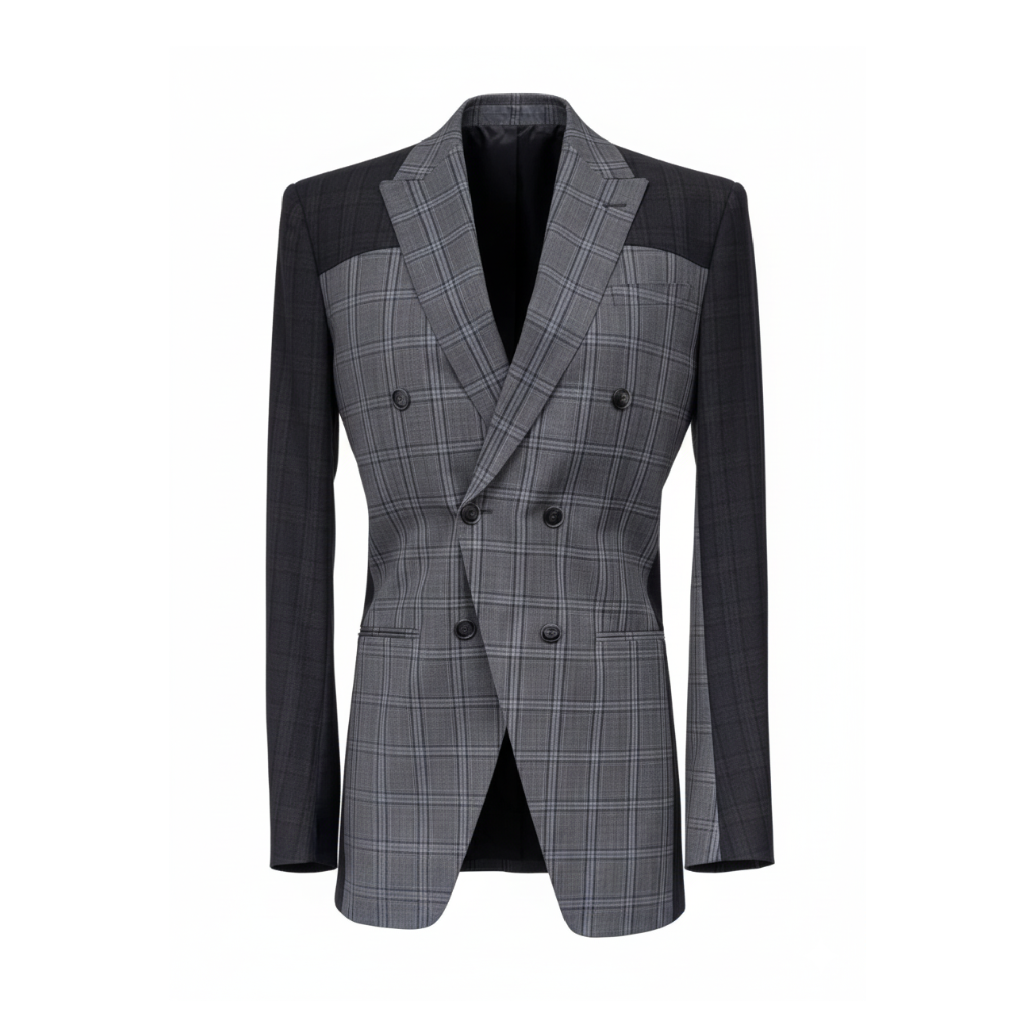 Glen Plaid Double-Breasted Blazer