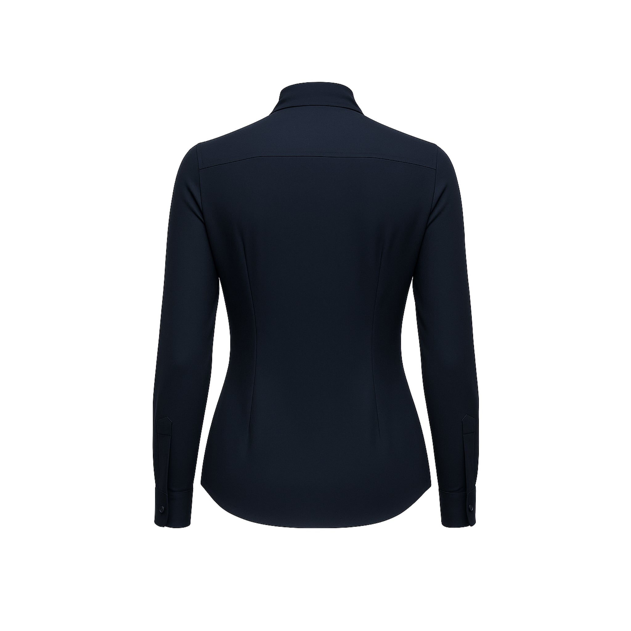 Women's Navy Vegan Pussy Bow Blouse