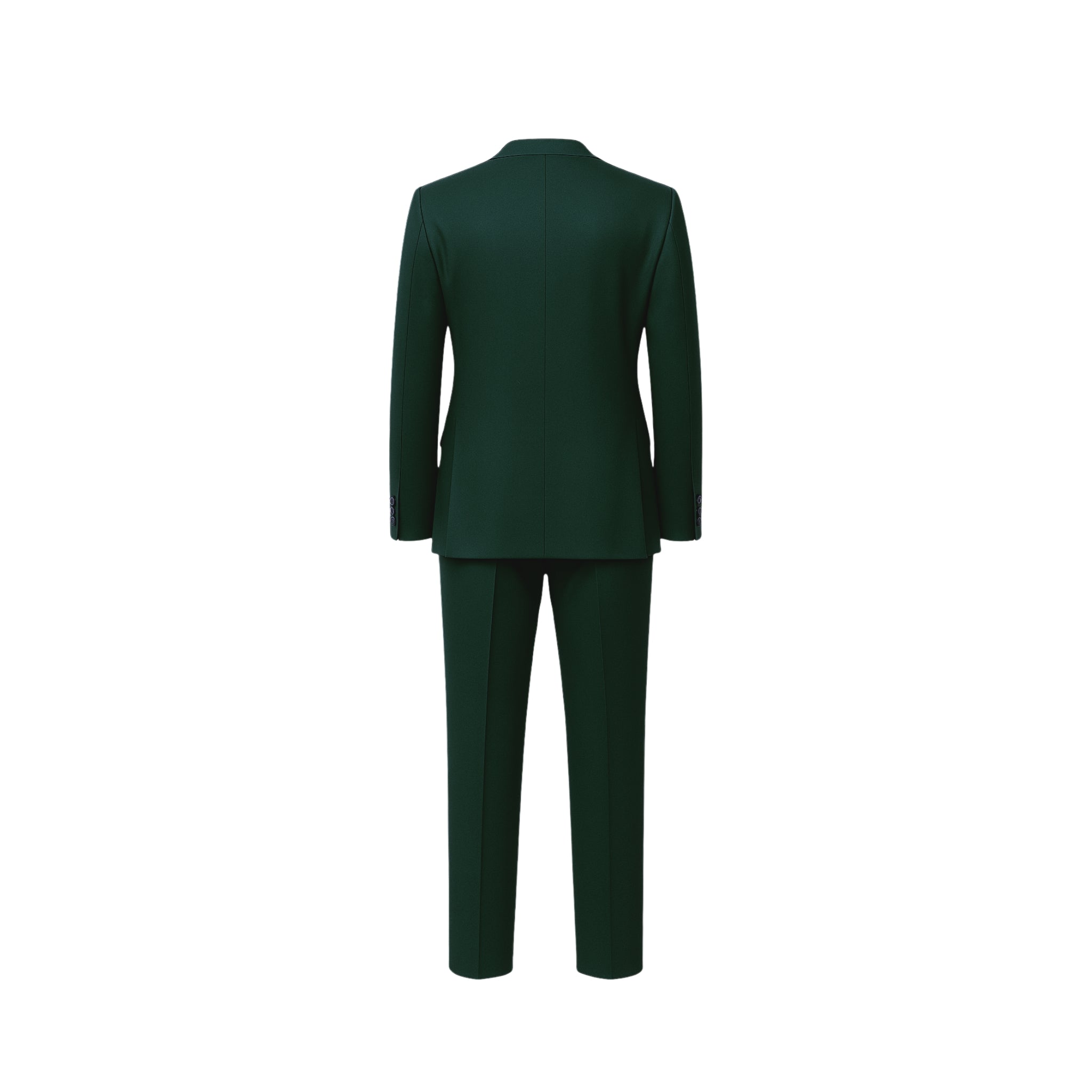 Masculine Fit Everyday Double Breasted Wool Suit in Hunter Green
