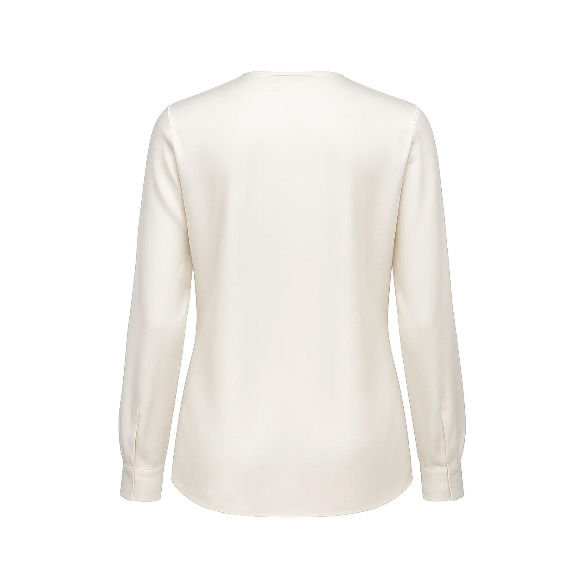 White Silk V-Neck Blouse