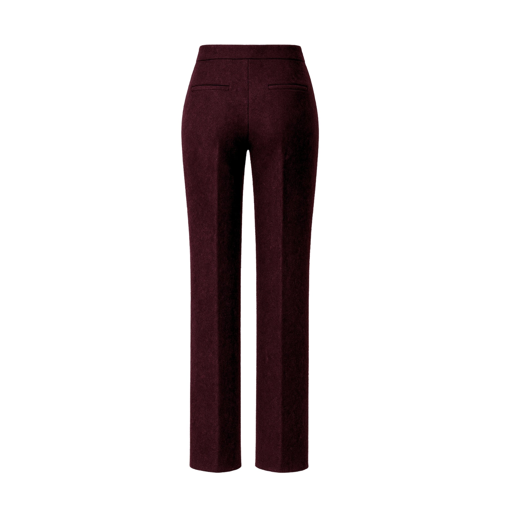 Women's Deep Burgundy Wool Trousers