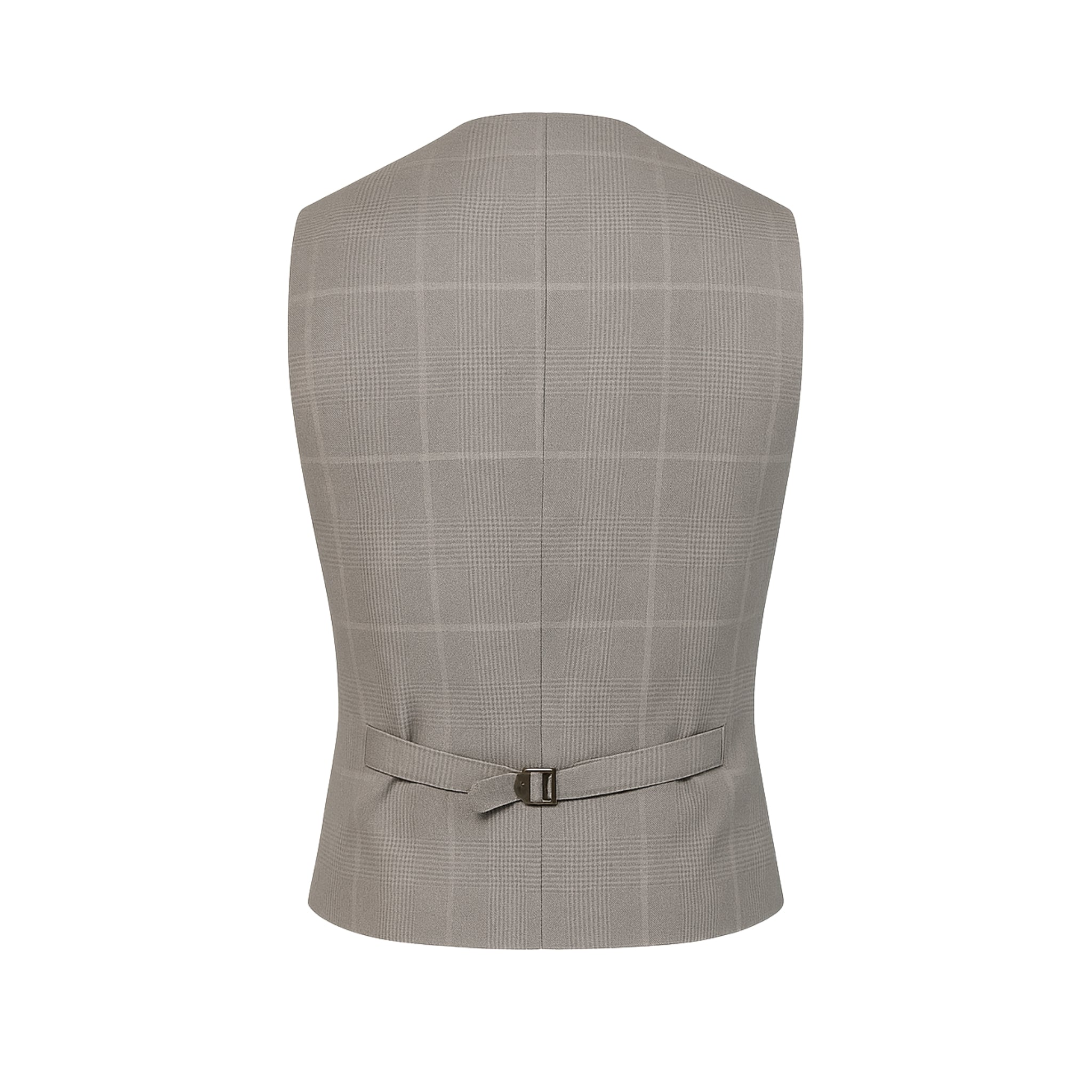 Nebbia Vest Light Grey Glen Check Double-Breasted Custom Fit