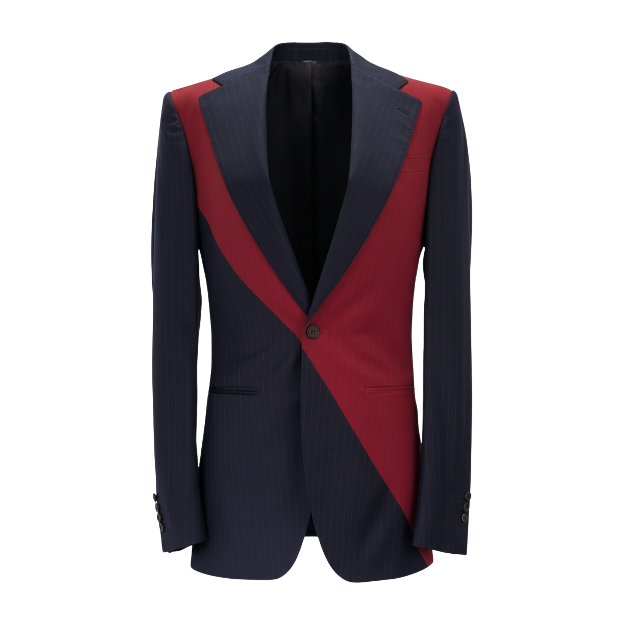 Diagonal Pinstripe Contrast Blazer
