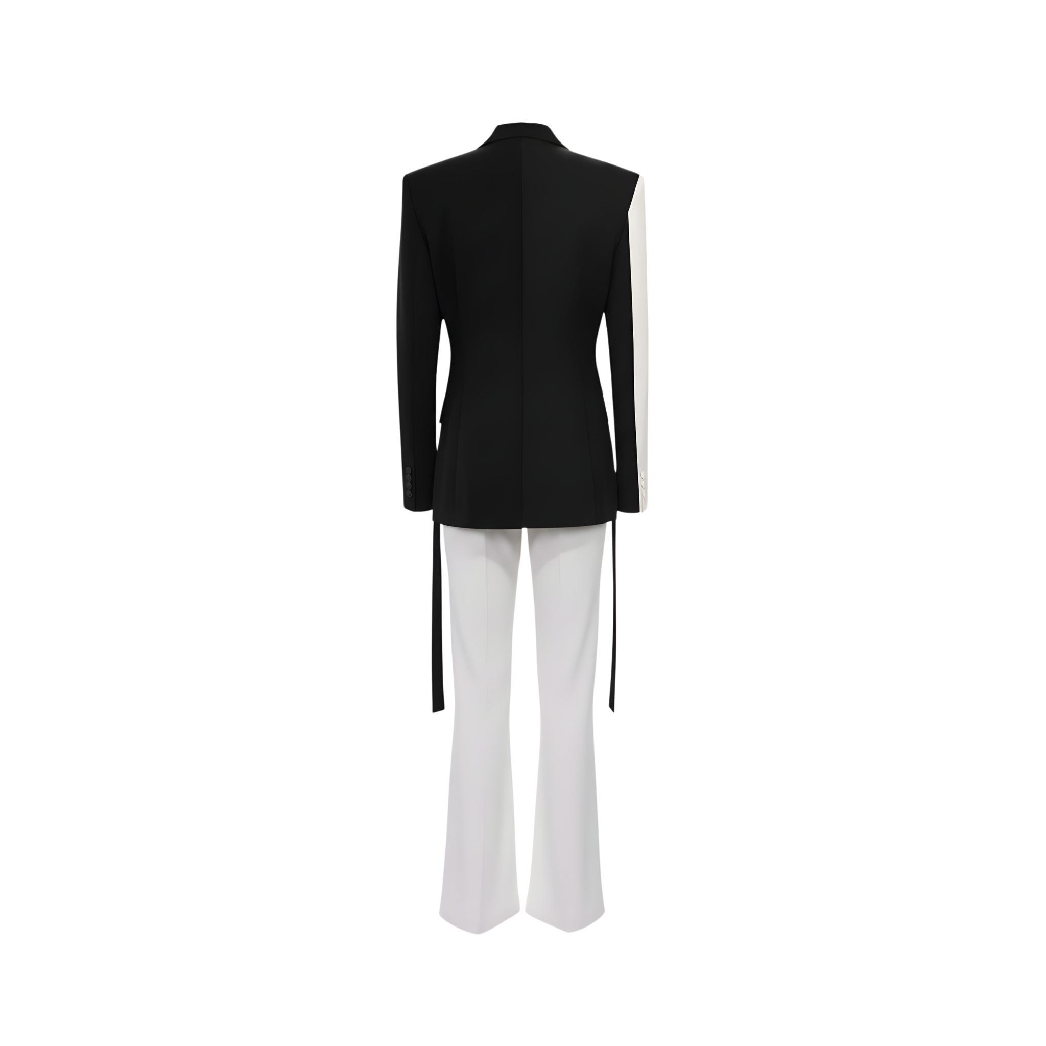 Asymmetric Colorblock Belted Jumpsuit