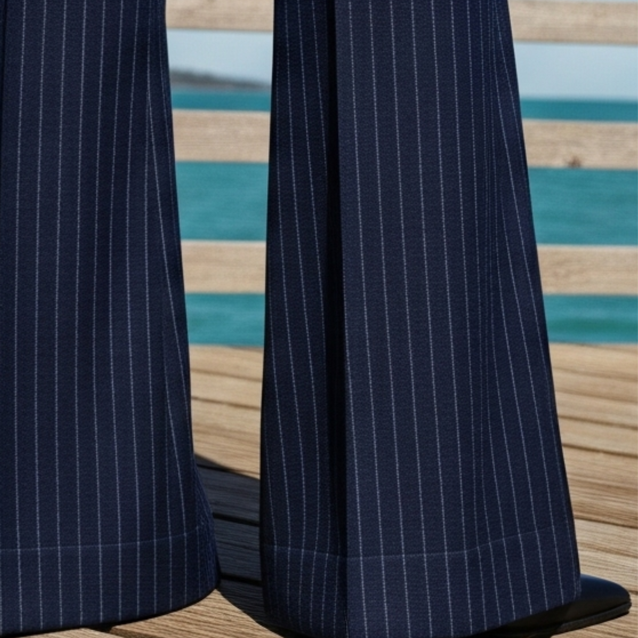 Navy Pinstripe Oversized Suit Set