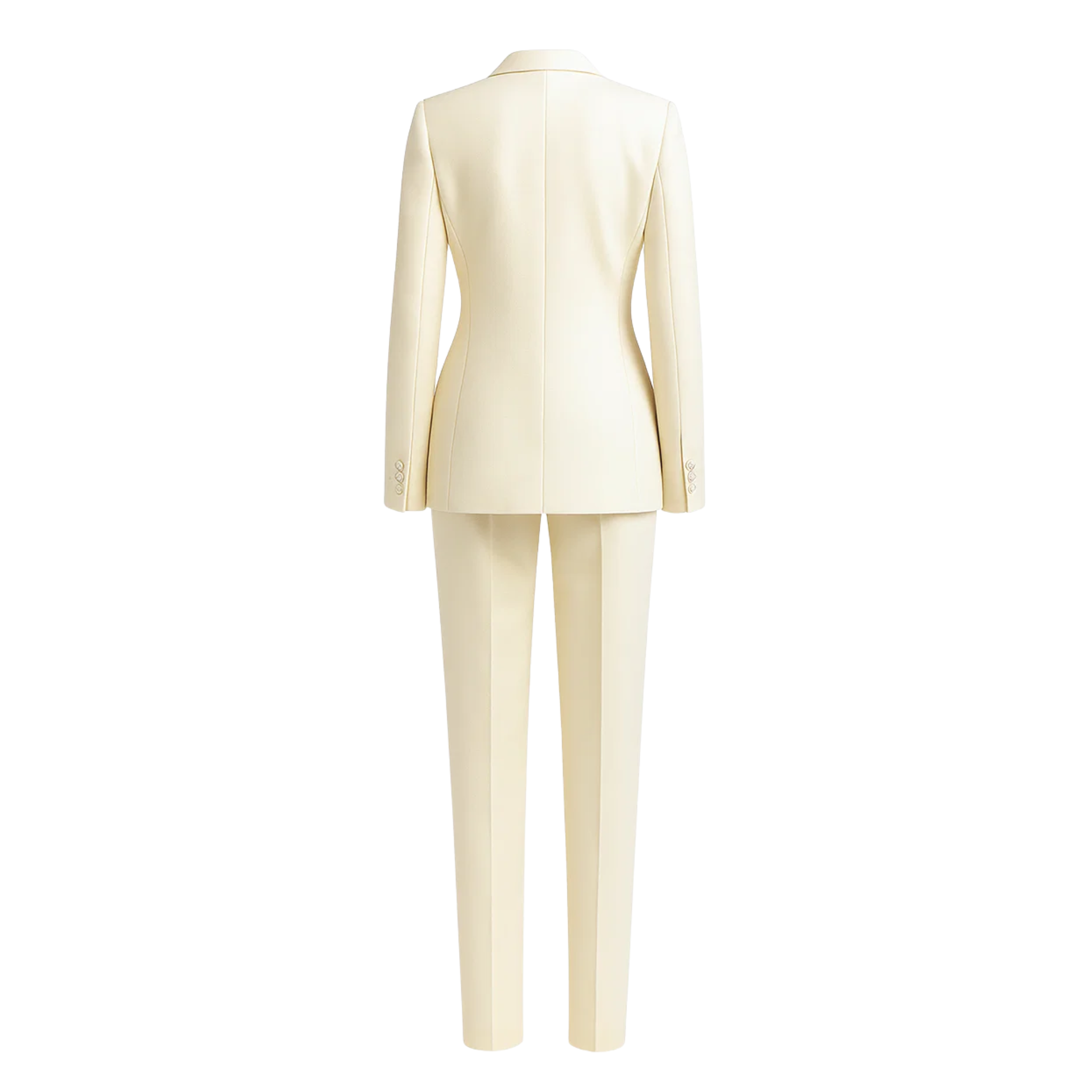 Women's Wearhouse | Cream Fitted Wedding Satin Suit
