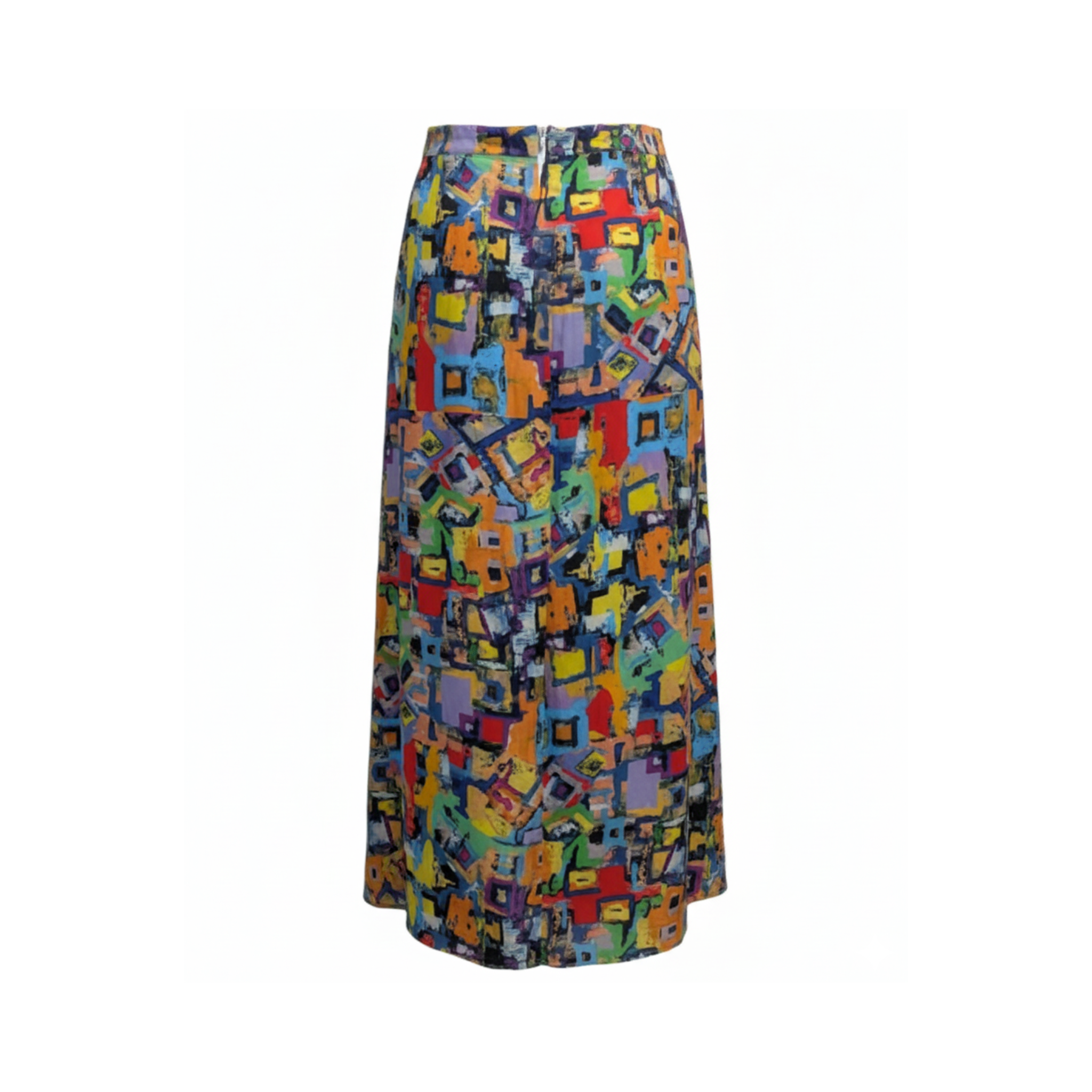 abstract_multicolor_maxi_skirt_back — Tailory multicolor abstract-print maxi skirt back view