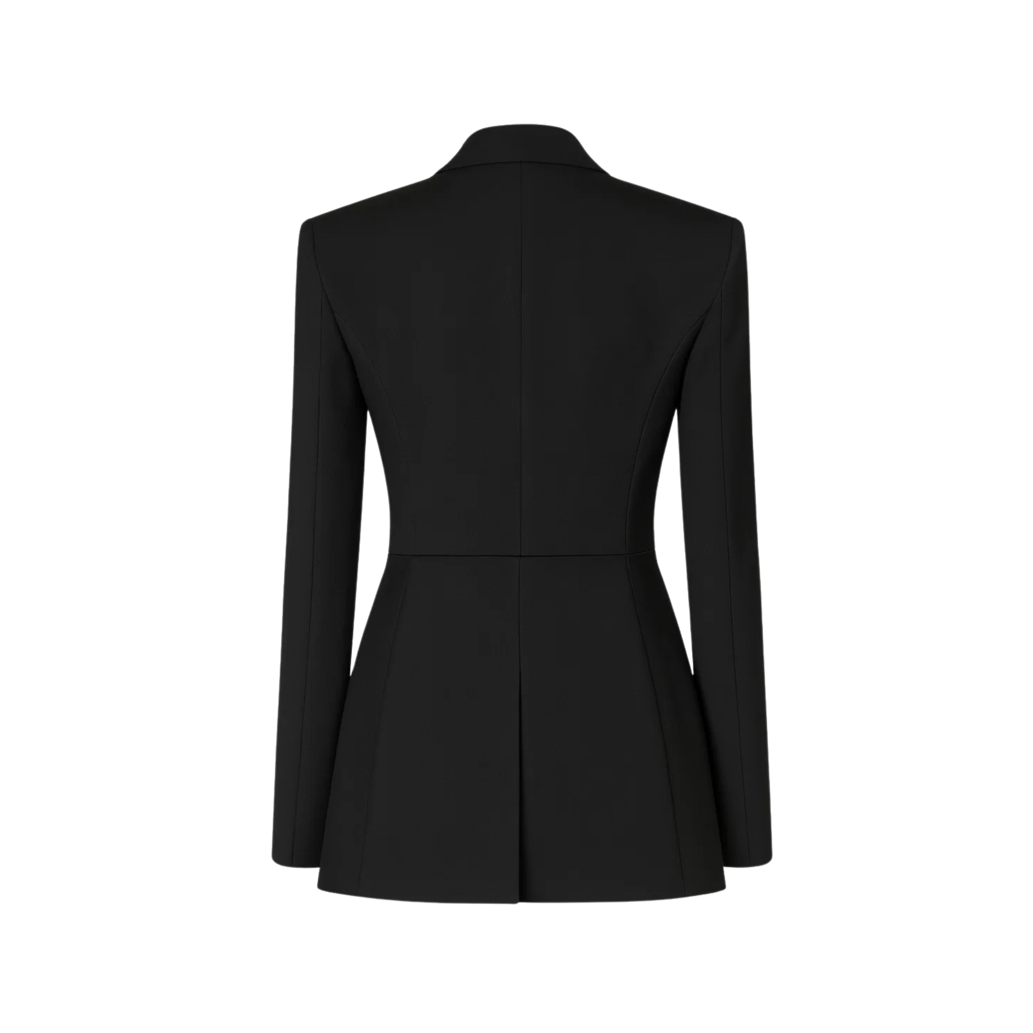 Tailory black elongated blazer with zip hem back view