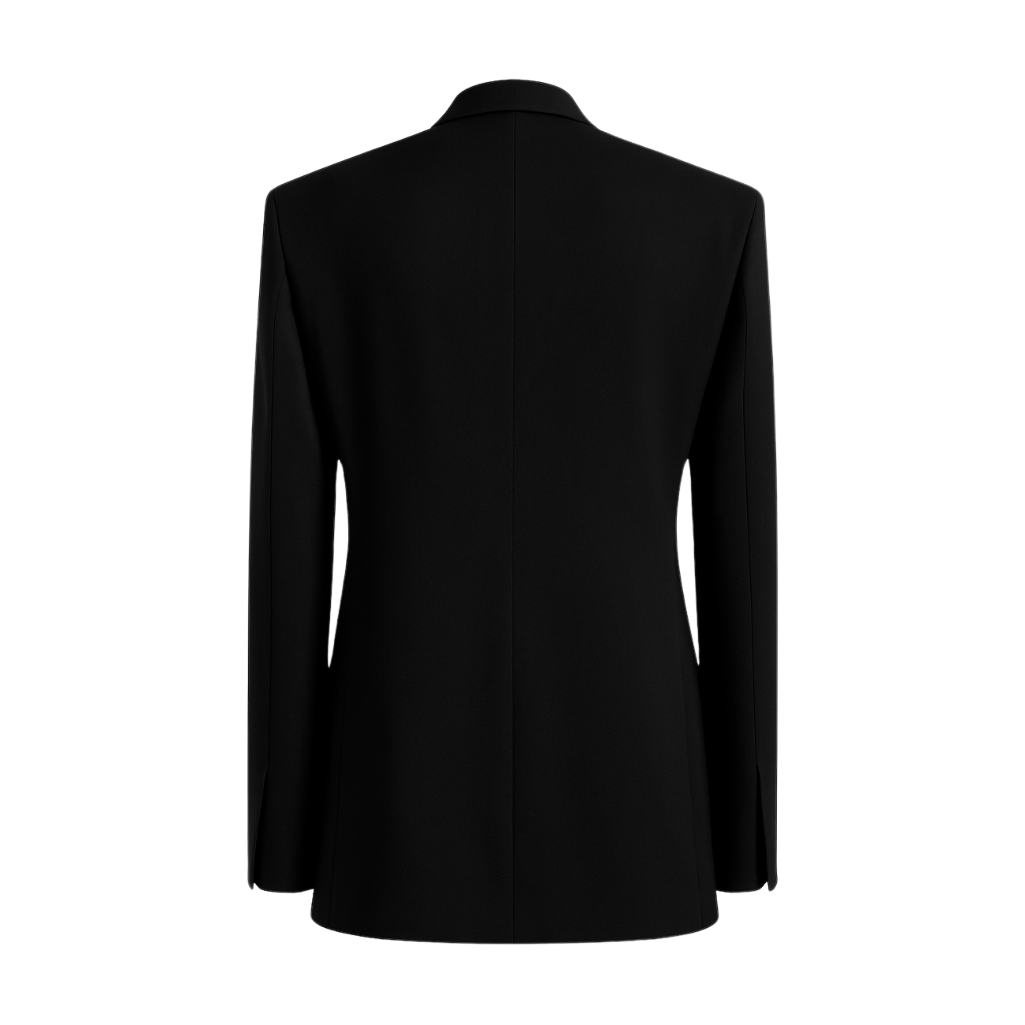 Tailory black wool single-breasted blazer back view