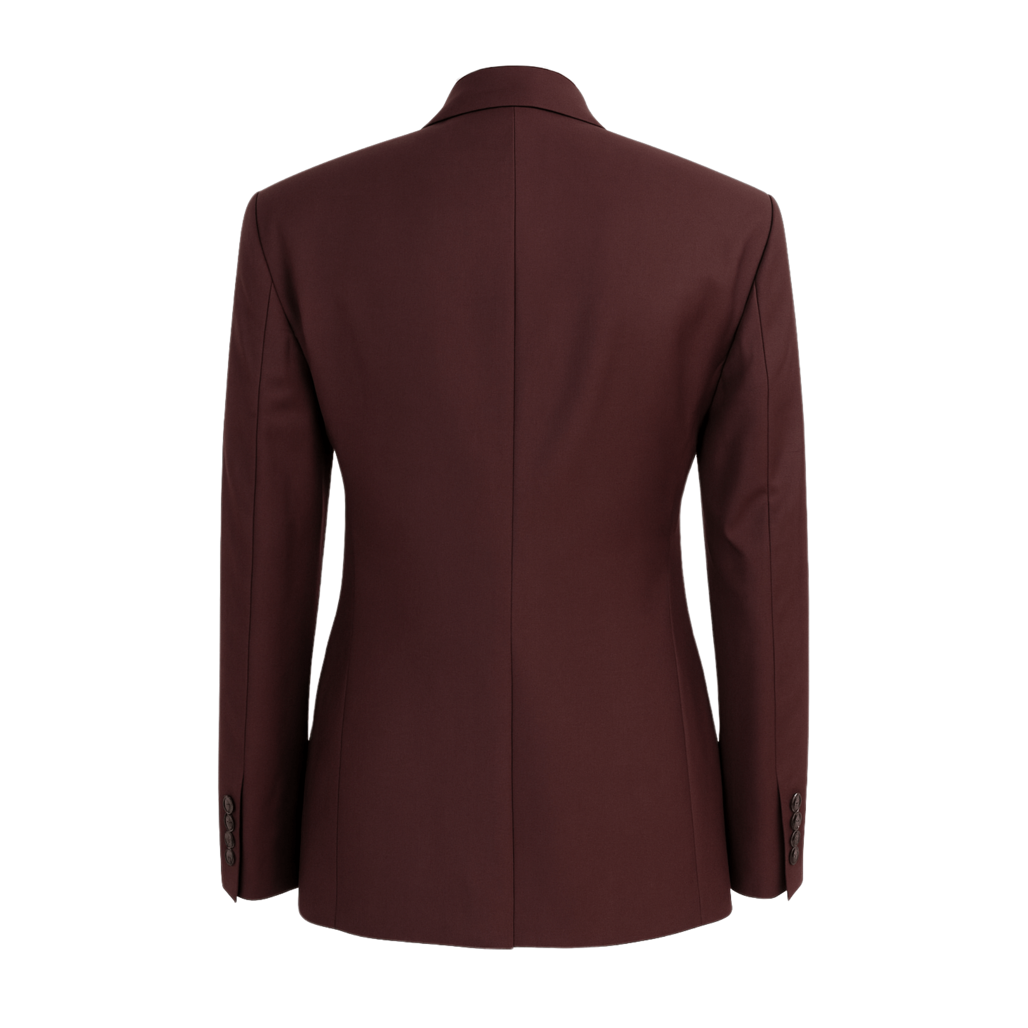 Tailory burgundy peak lapel blazer single-button back view