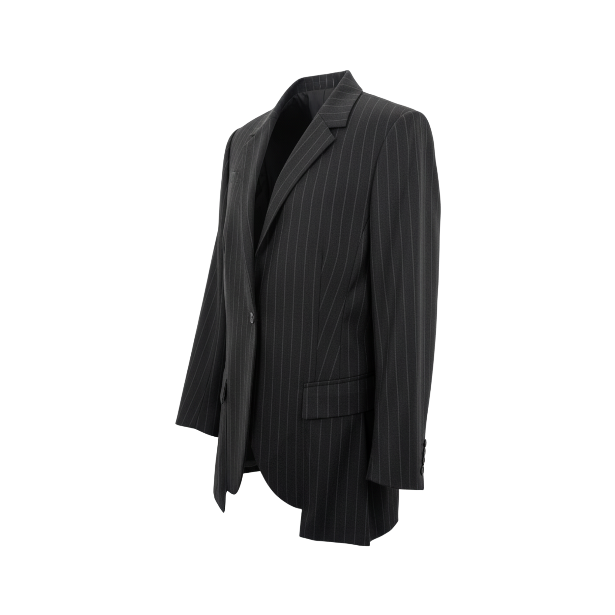 Tailory charcoal oversized blazer with pinstripe side view