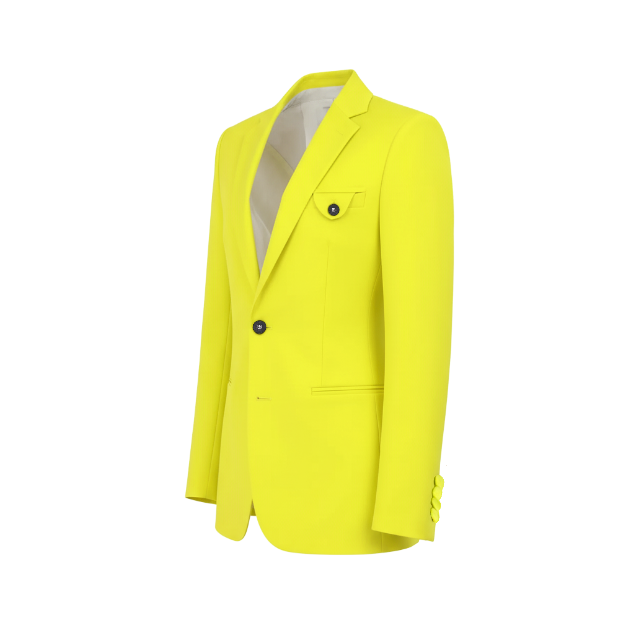 Tailory chartreuse single-breasted blazer structured back view
