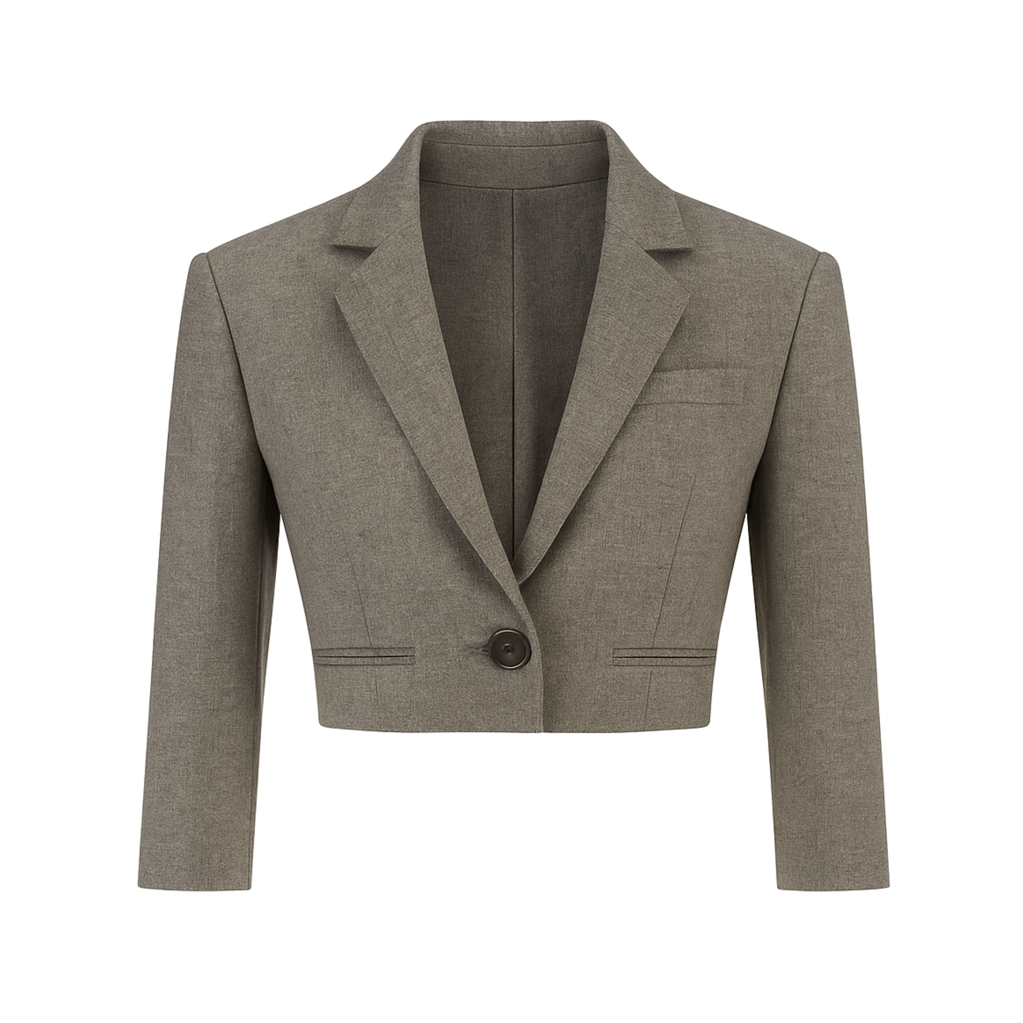 Tailory gray cropped 3/4 sleeve blazer front view