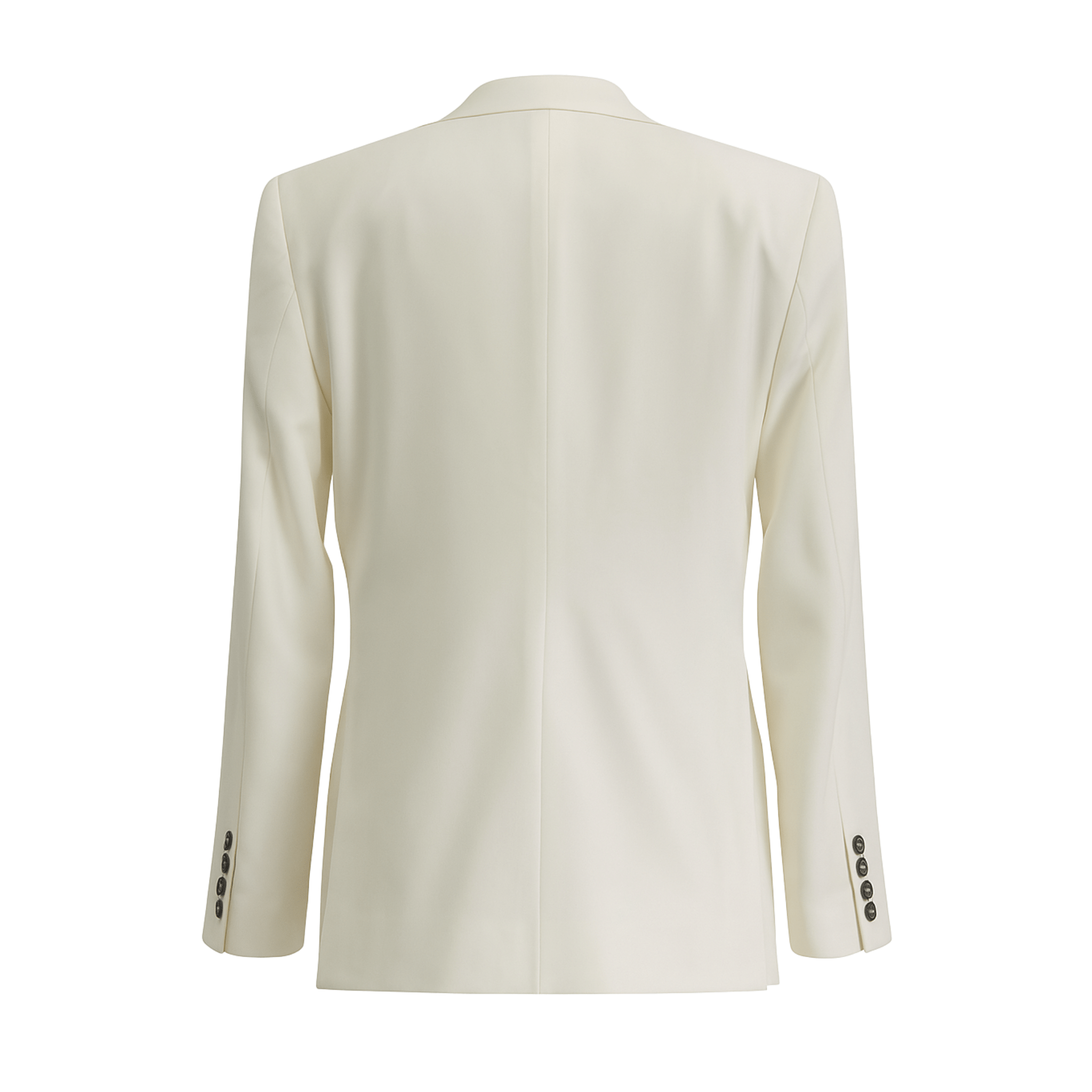 Tailory ivory double-breasted peak-lapel blazer back view