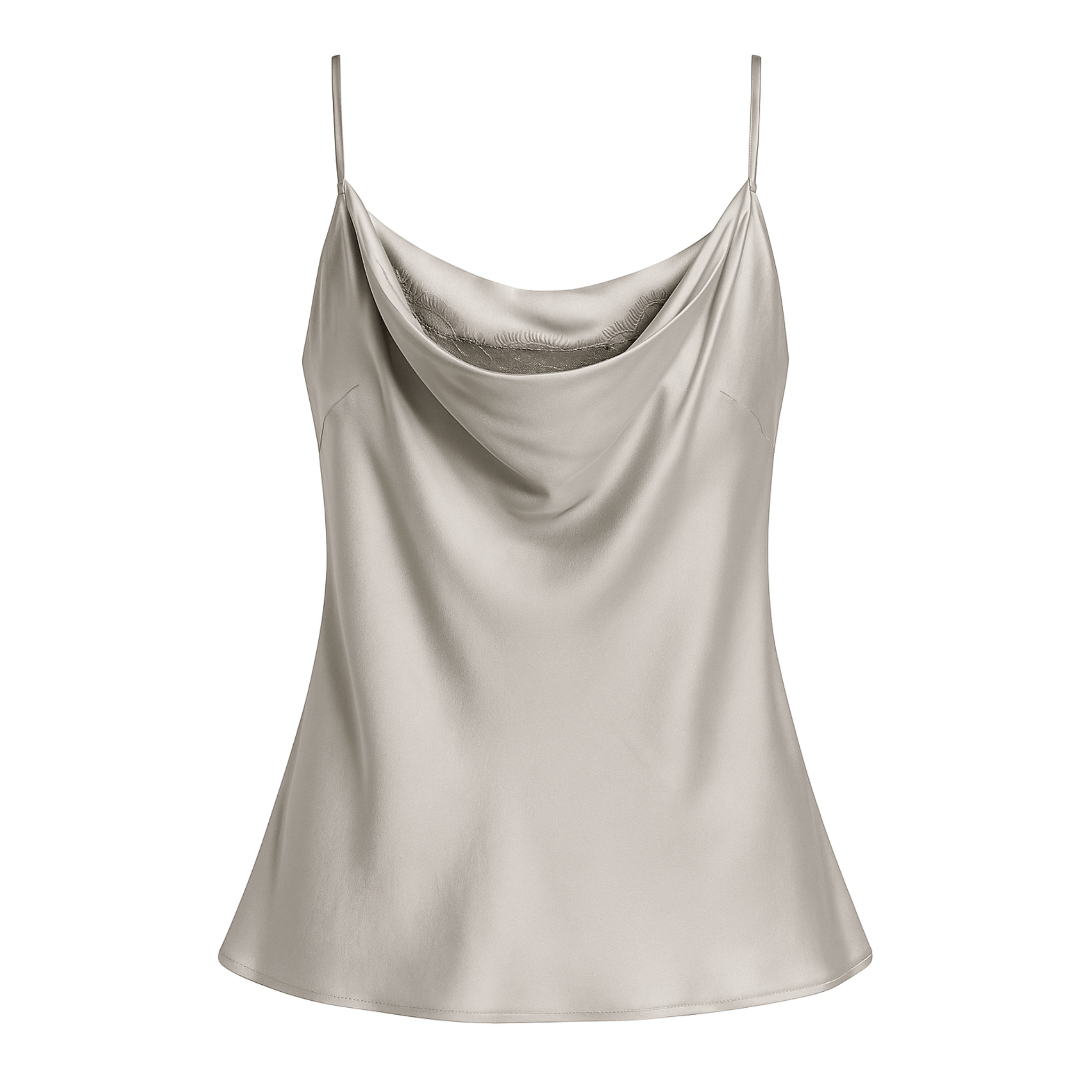 Tailory sage silk charmeuse cowl neck camisole front view