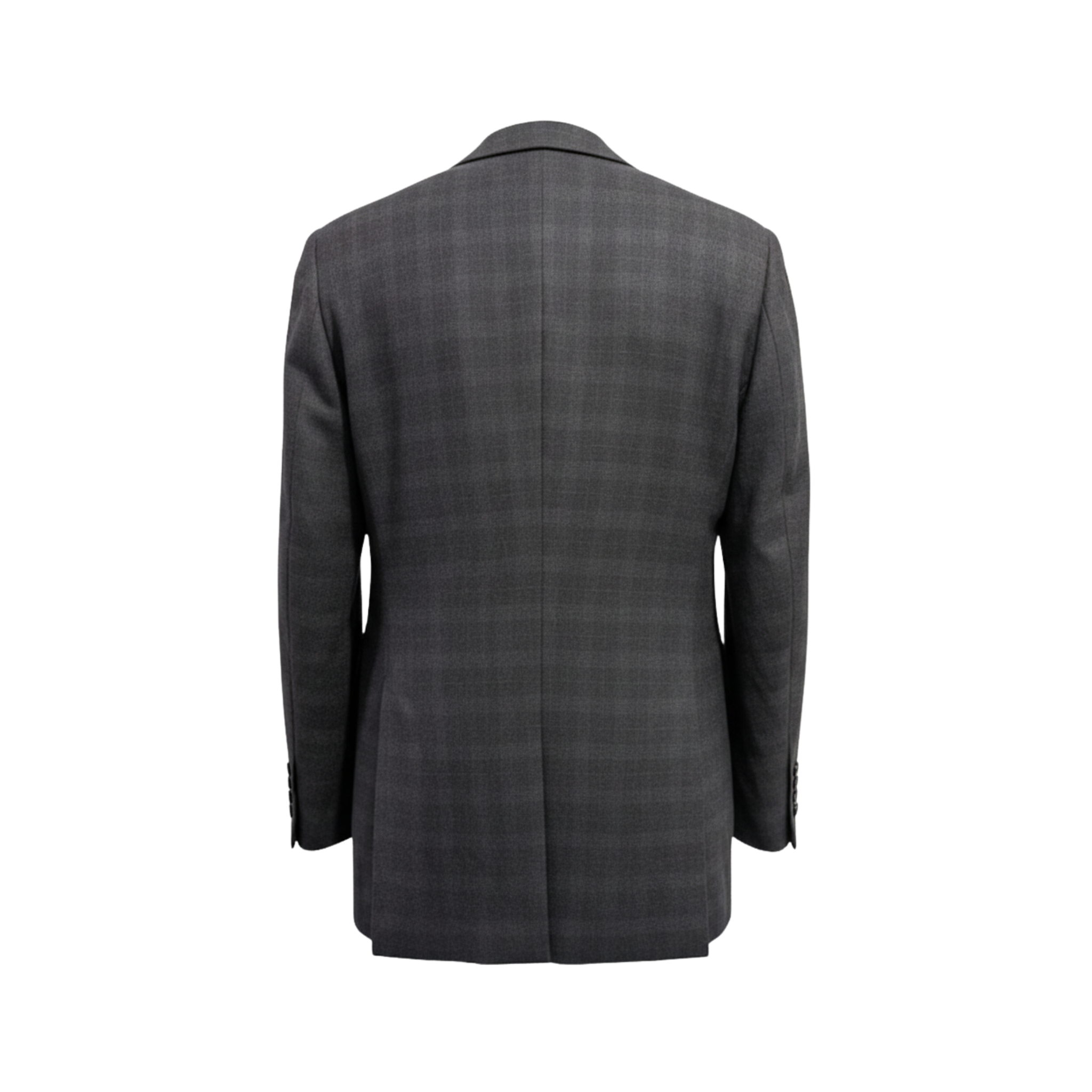 Tailory grey flannel double-breasted jacket back view