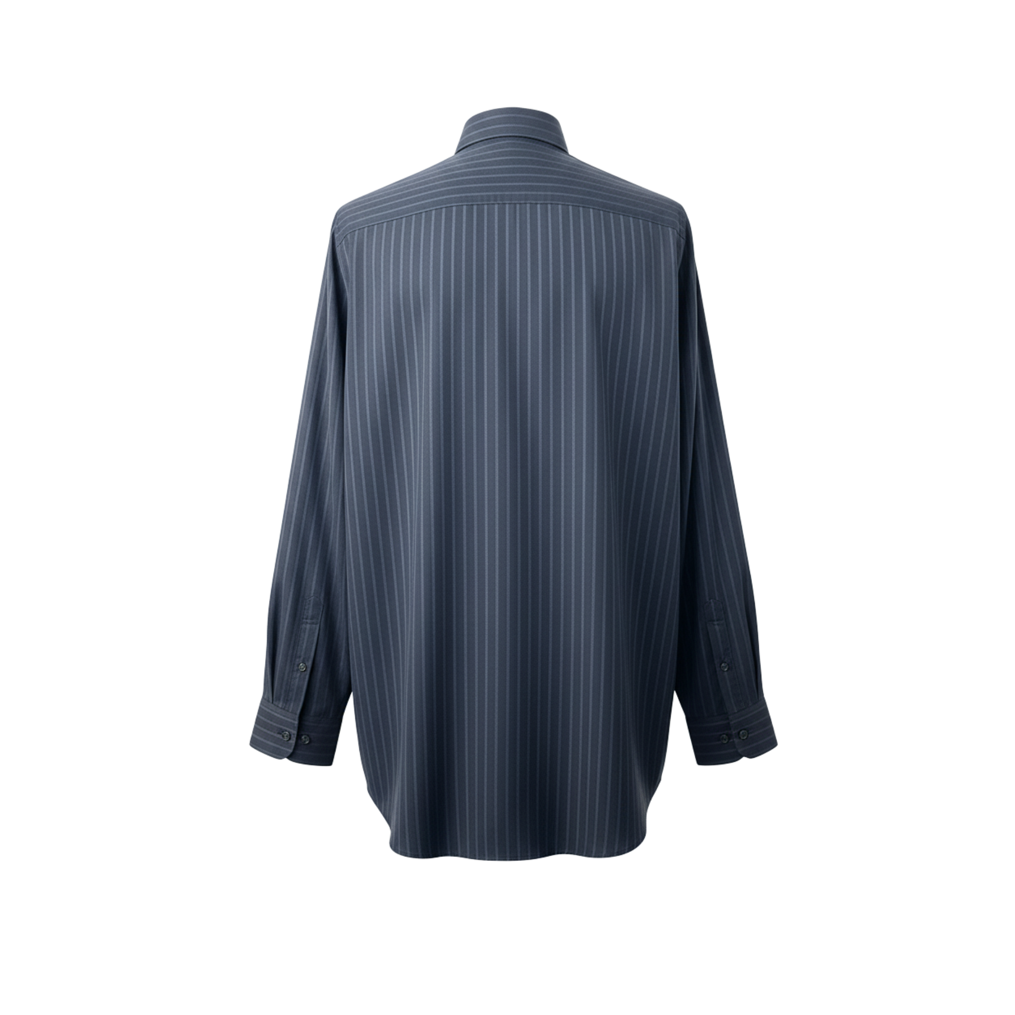 Tailory navy pinstripe oversized shirt back view
