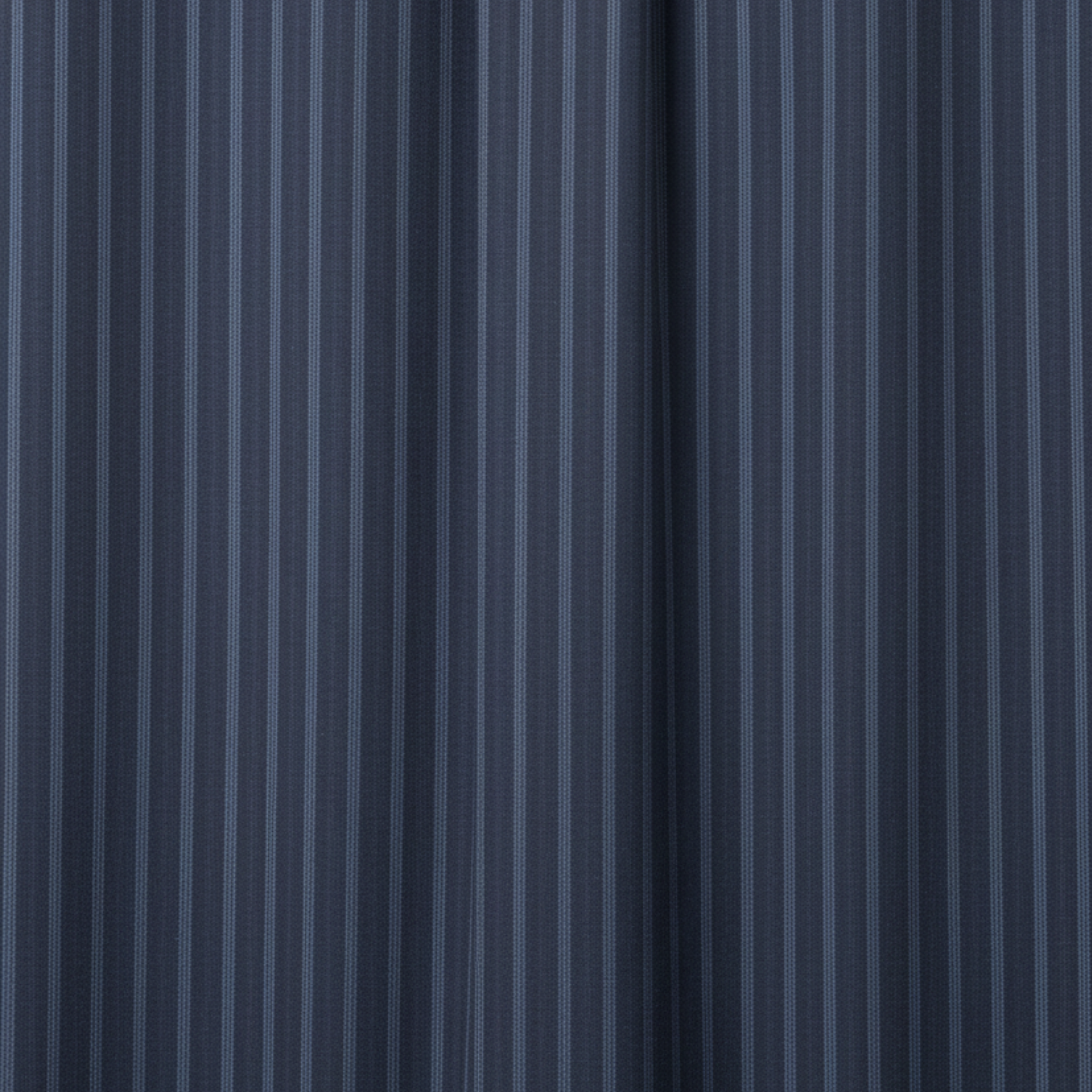 Close-up of navy pinstripe cotton shirting fabric