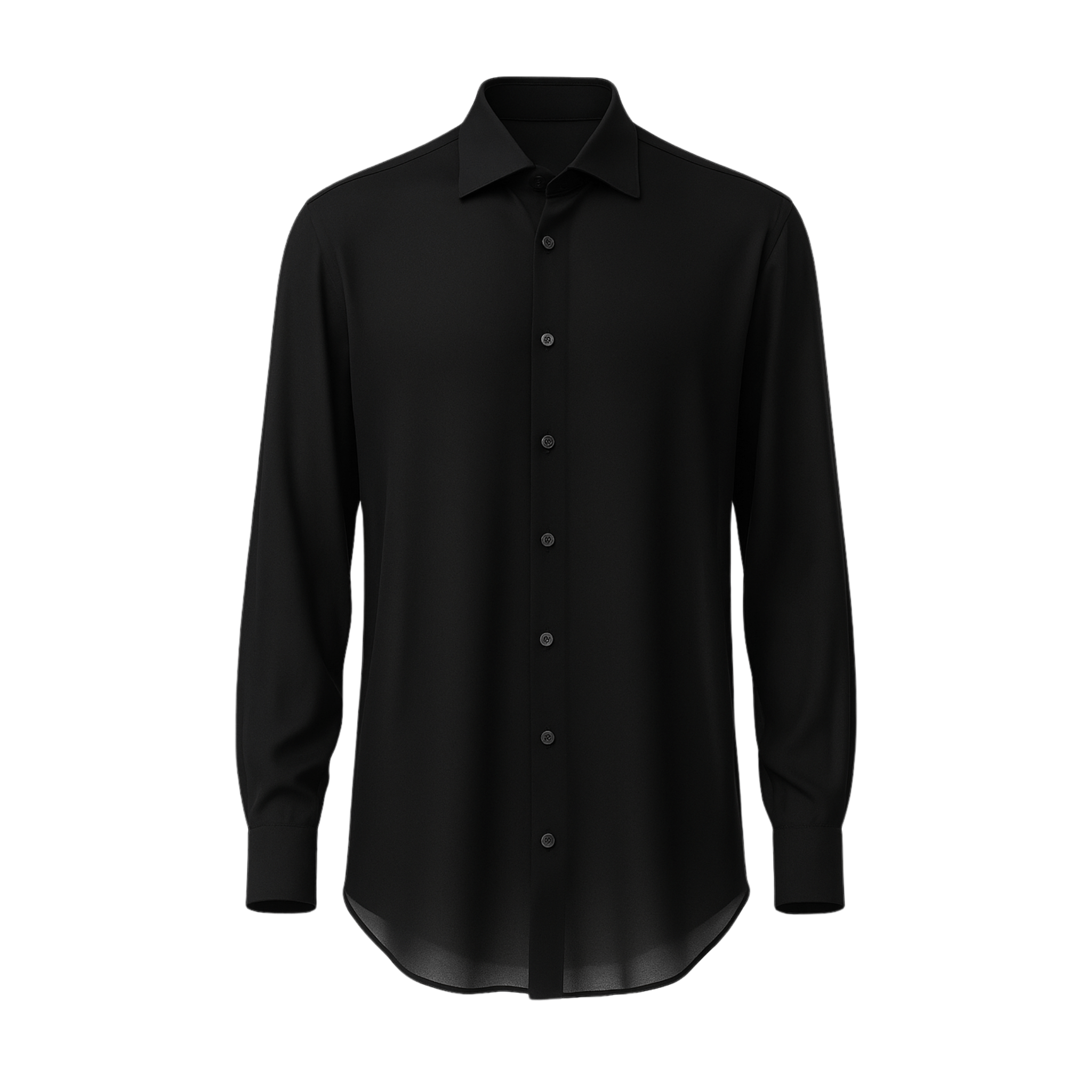 Tailory black cotton button-down shirt front view