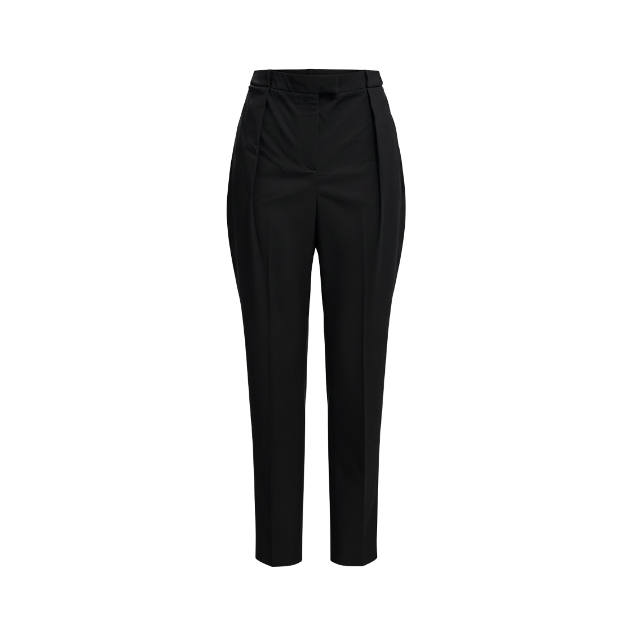 Tailory black high-waist pleated trousers front view
