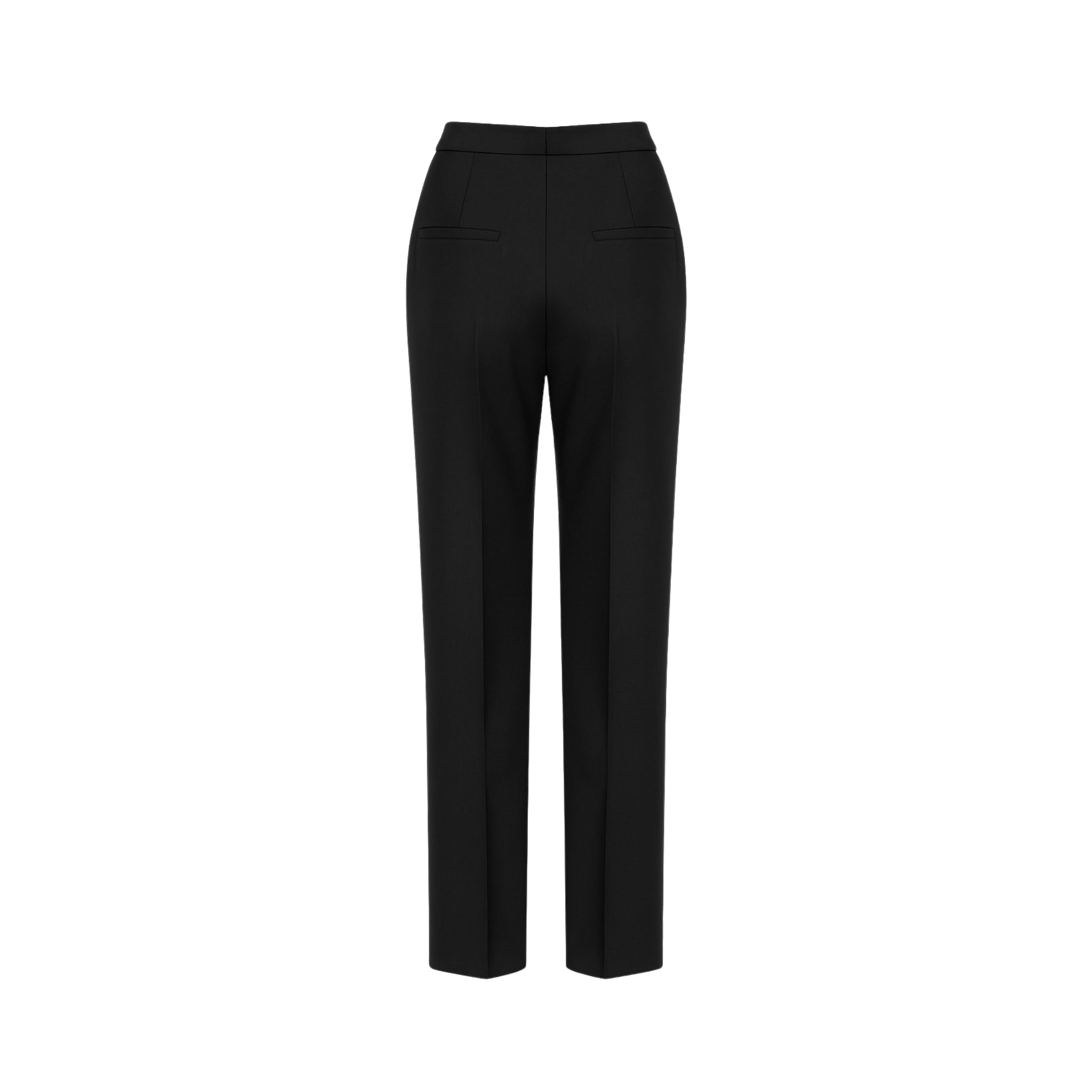 Tailory black pinstripe tailored trousers wide-leg back view