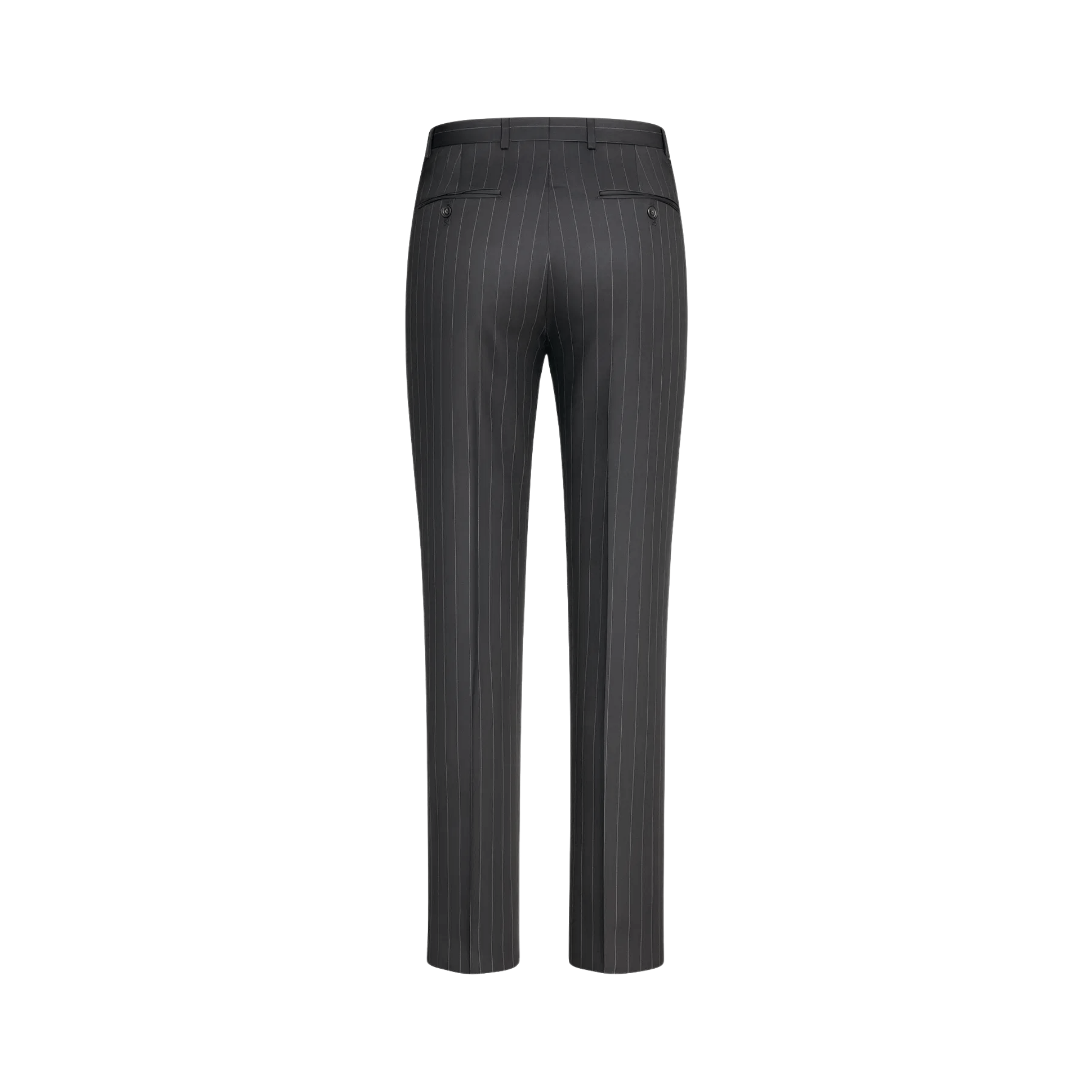 Tailory charcoal pinstriped straight cropped trousers back view