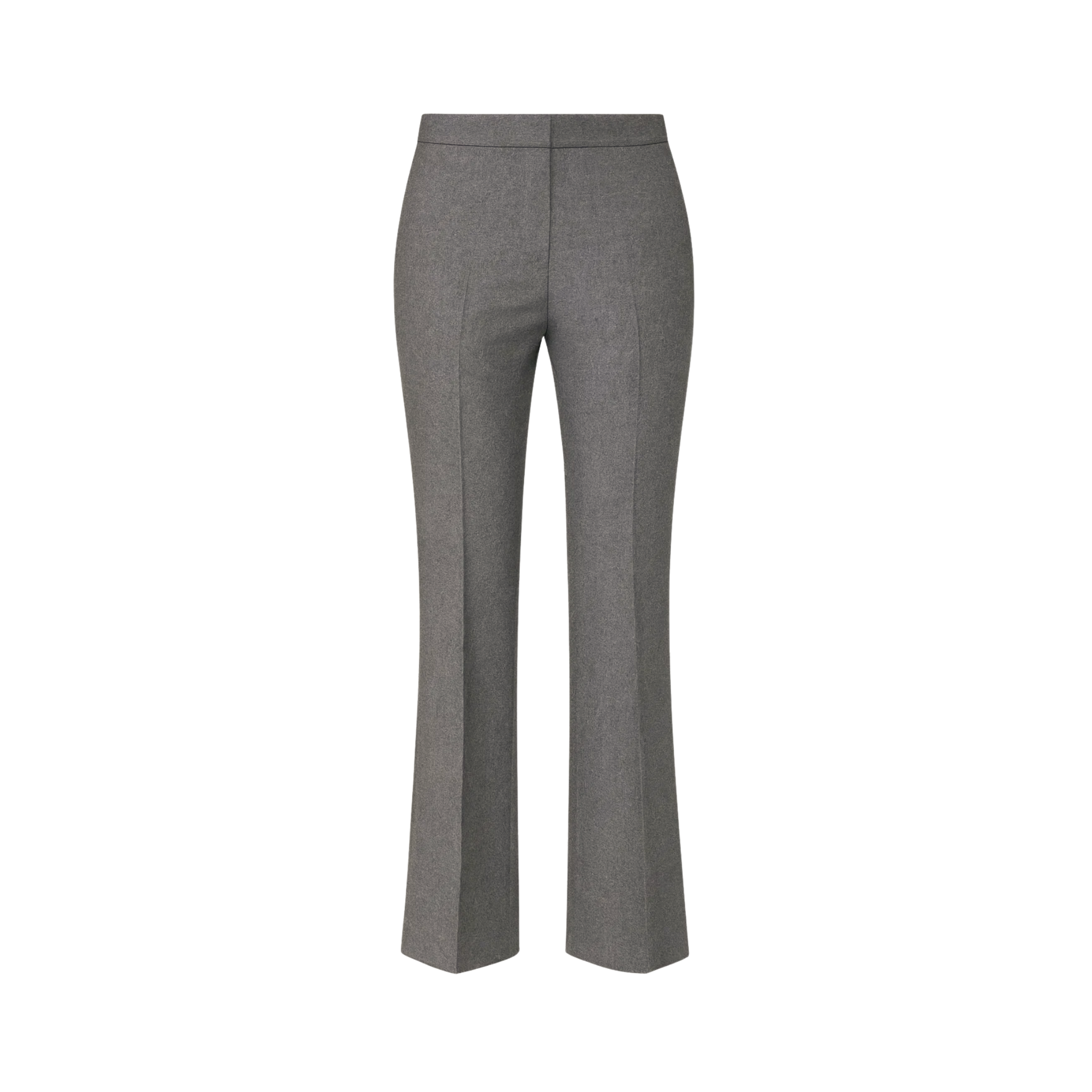 Tailory grey wool high-rise flare trousers front view