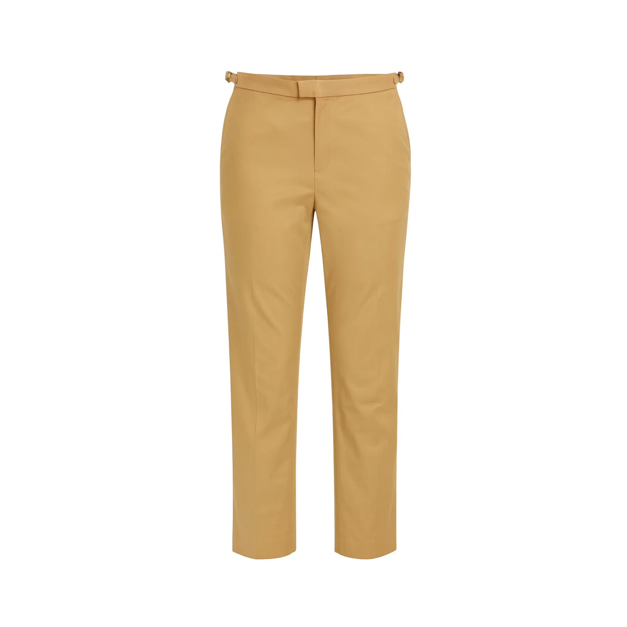 Tailory khaki cropped tailored trousers with side adjusters front view
