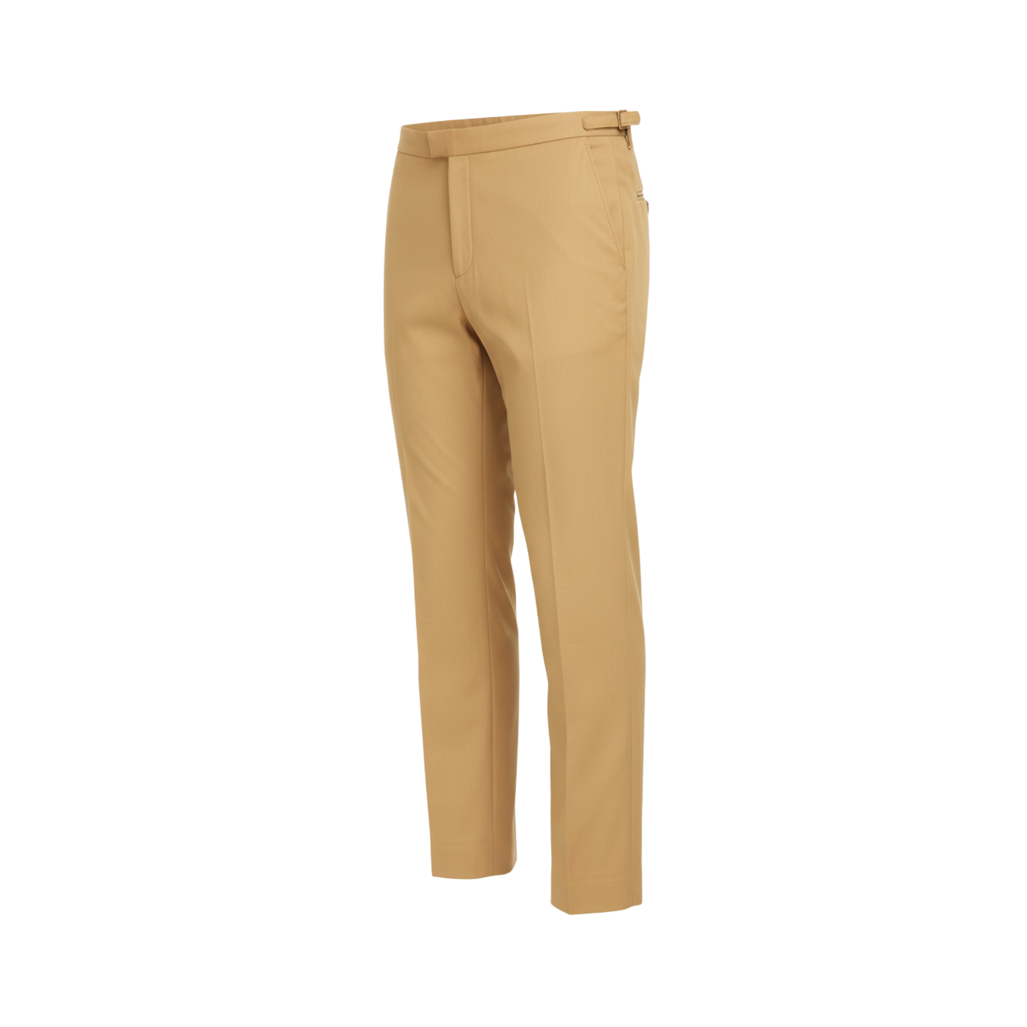 Tailory khaki cropped straight-leg trousers with side adjusters side view