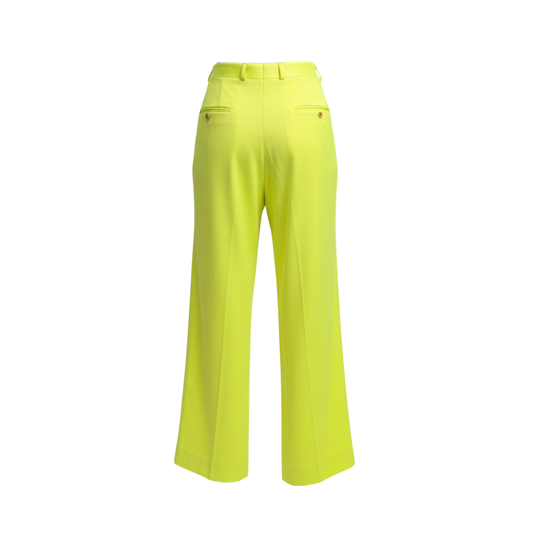 Tailory neon yellow high-waist tailored trousers back view