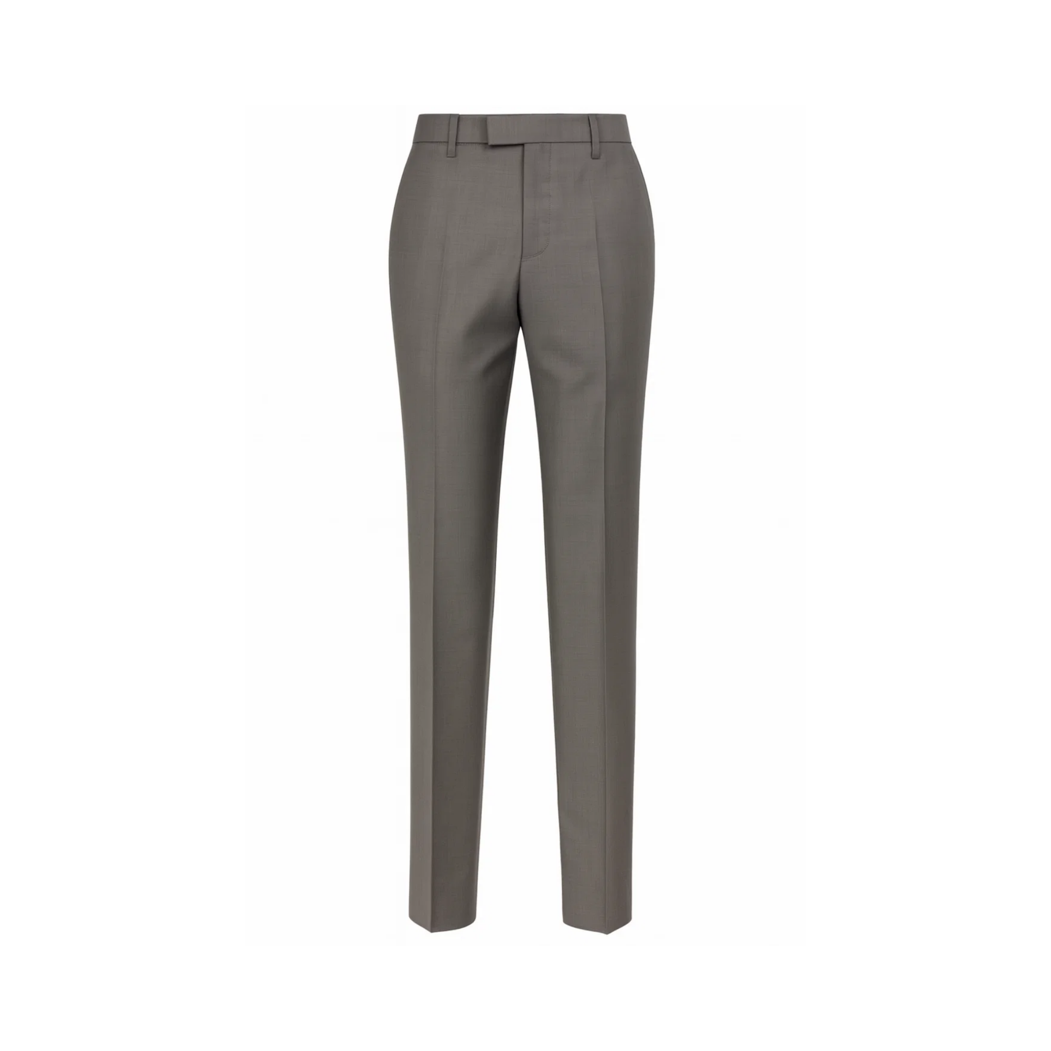 Tailory taupe cropped tailored trousers with side adjusters front view