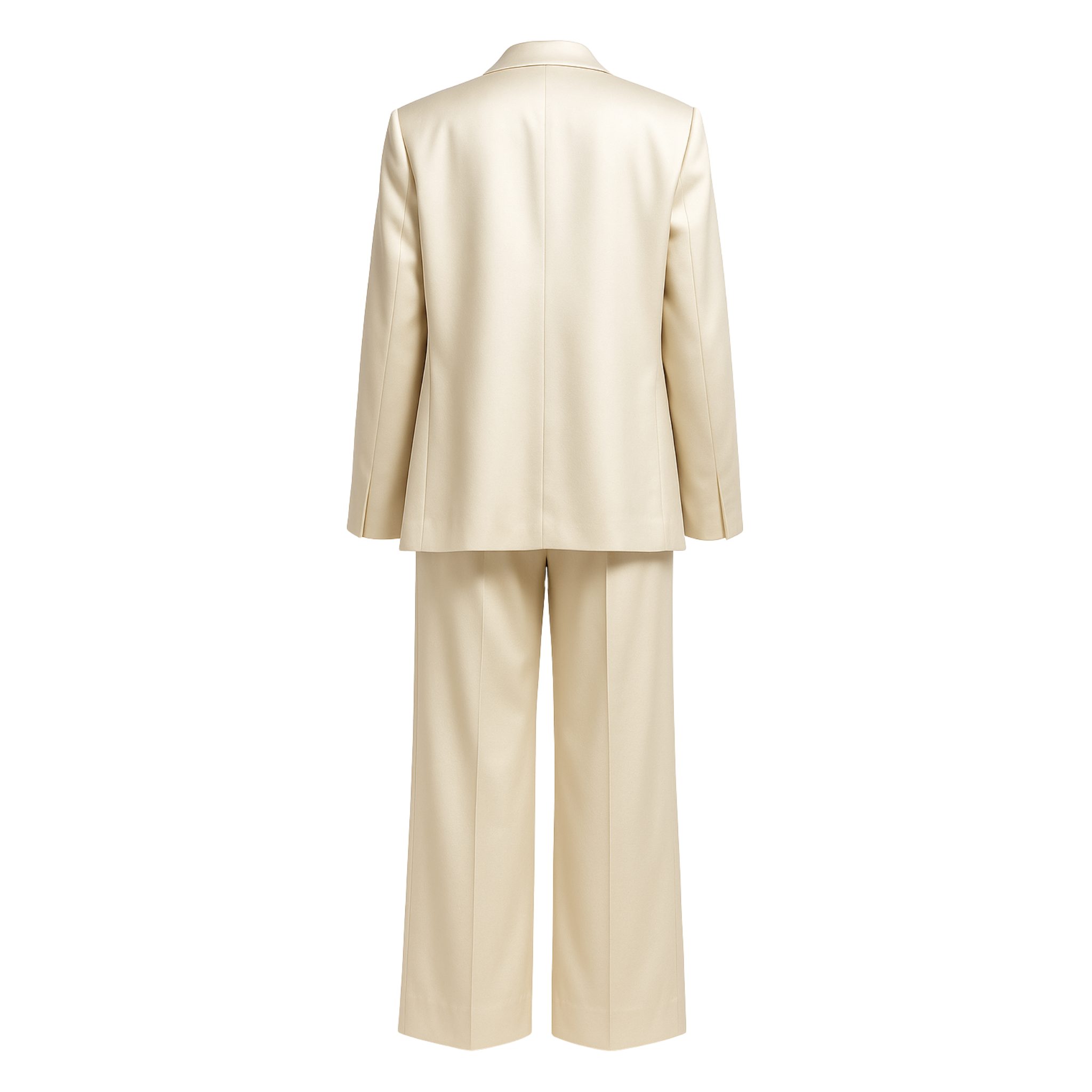 Women's Cream Oversized Wedding Satin Suit