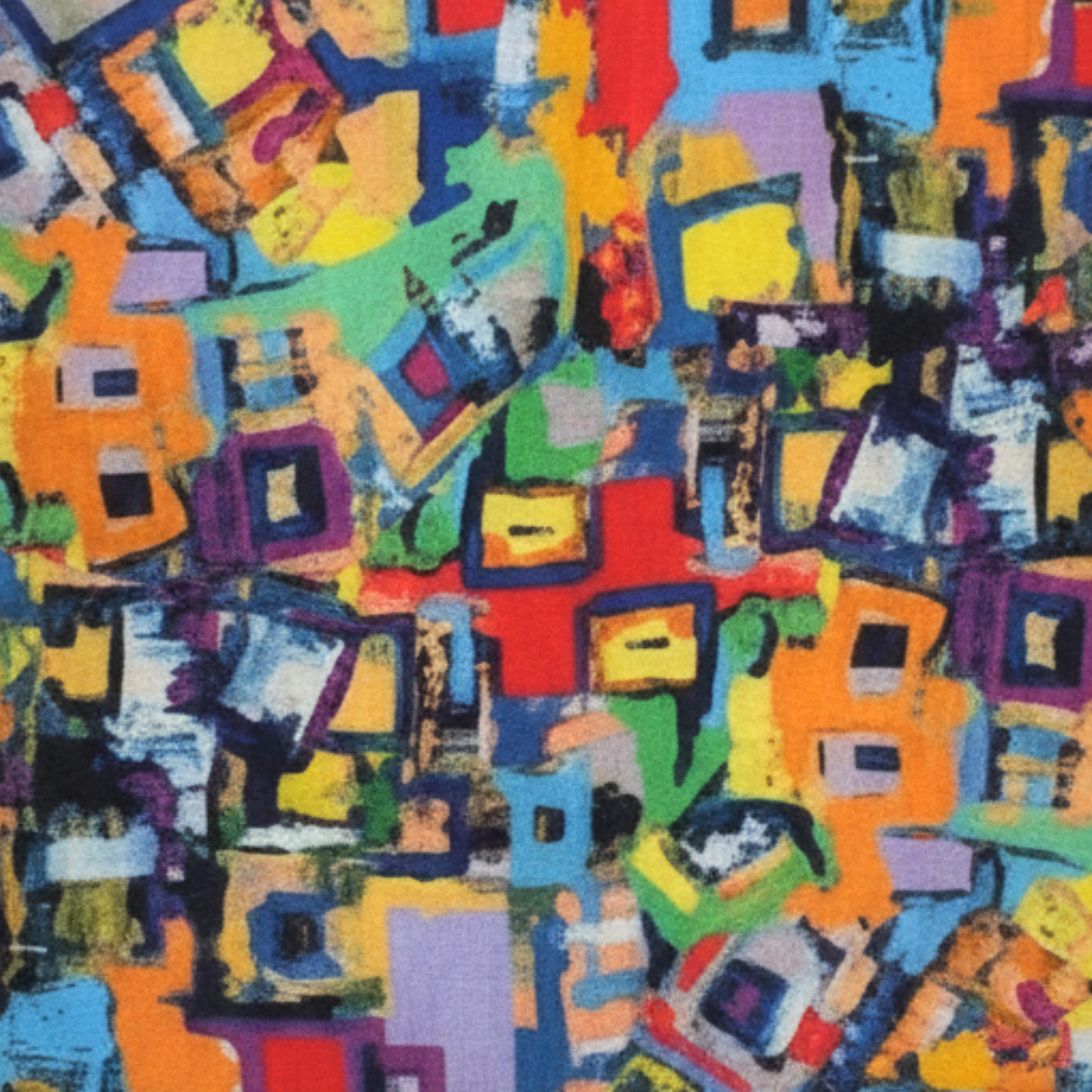 Abstract Multicolor Maxi Skirt