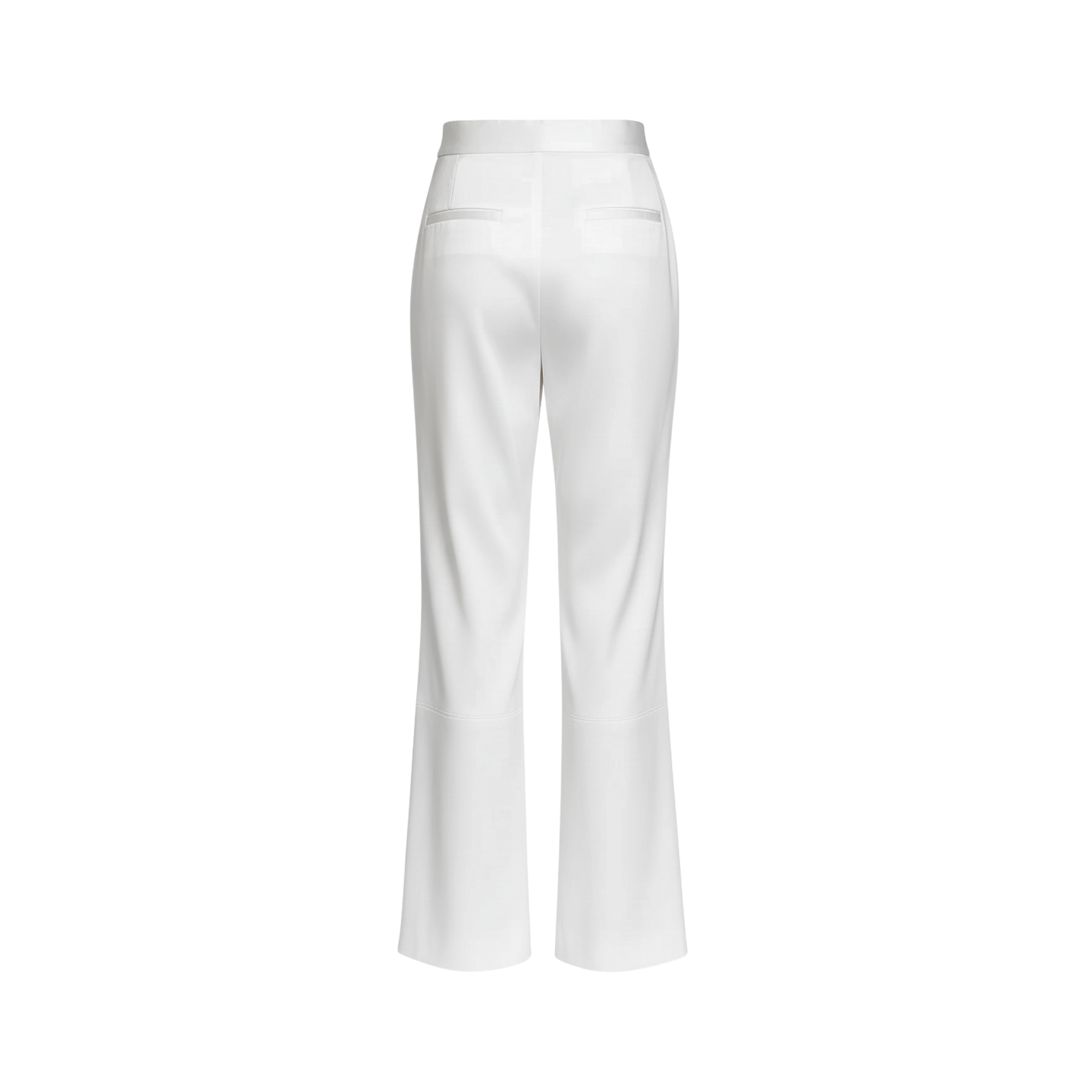 White Wide-Leg Tailored Trousers